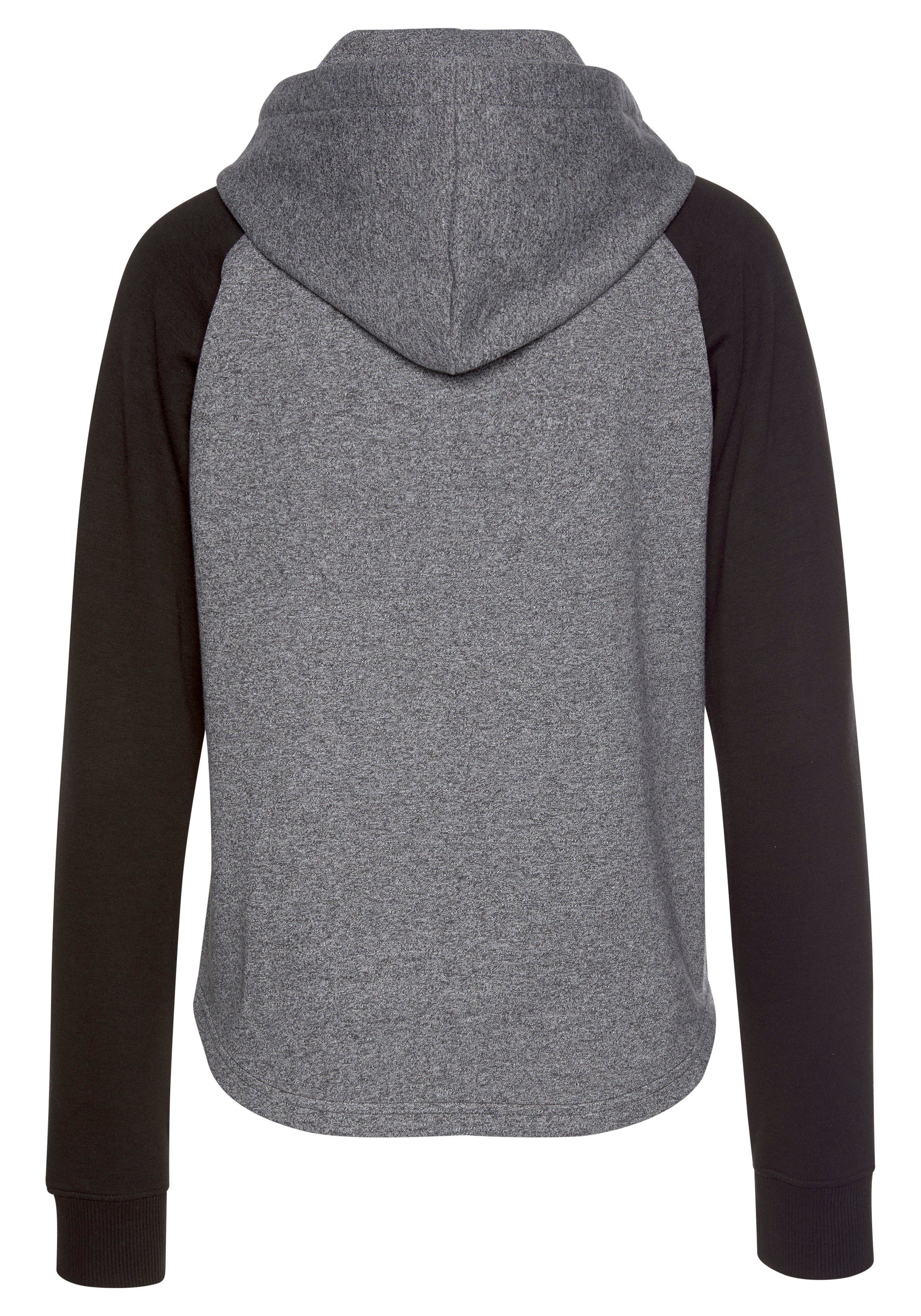 Bench. Loungewear Hoodie met kleurafgebakende mouwen en logoprint, loungepak, hoodie