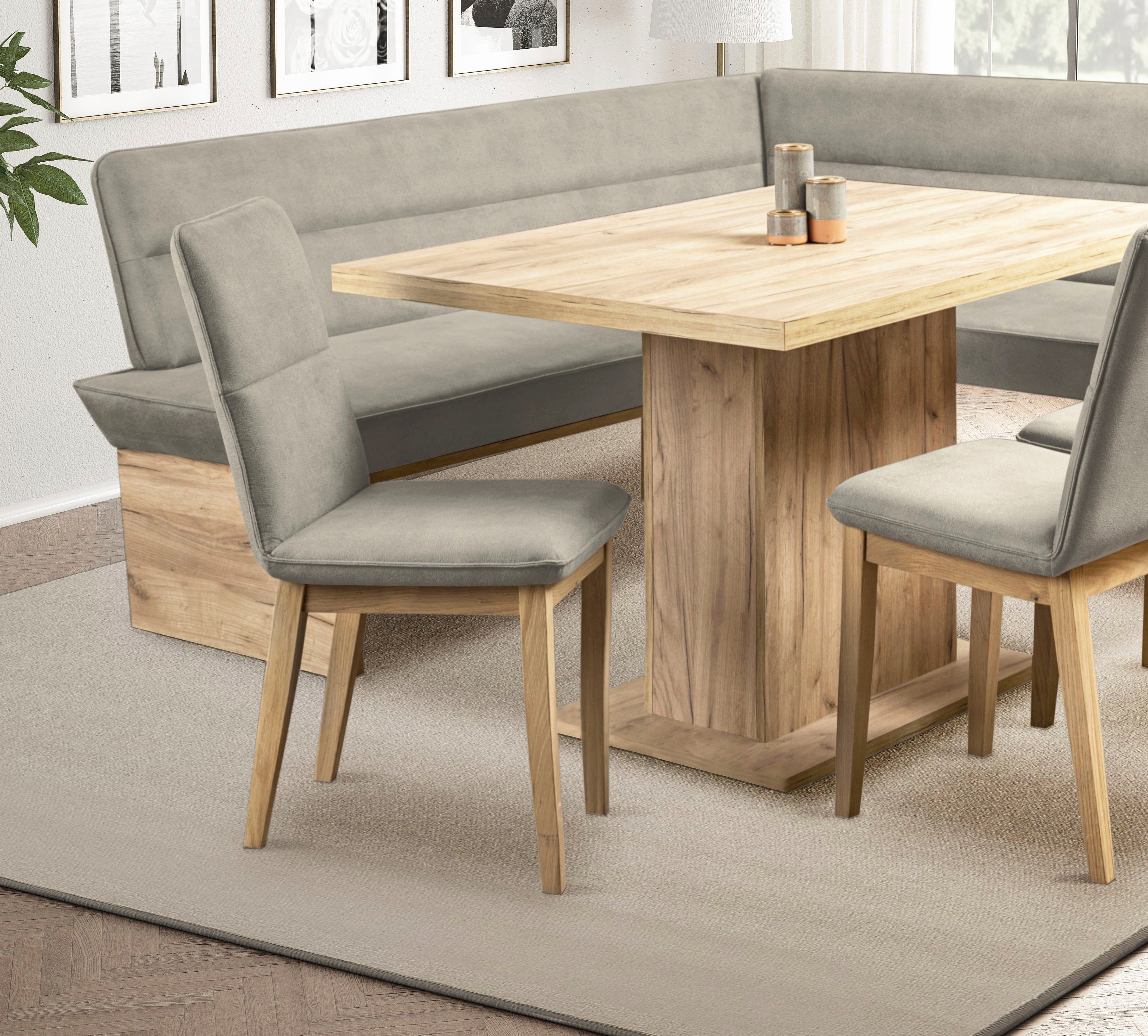 Home affaire Eethoek Beluna + Cross eethoek zitgroep hoekbank keukenbank BESTSELLER (set, 4-delig)