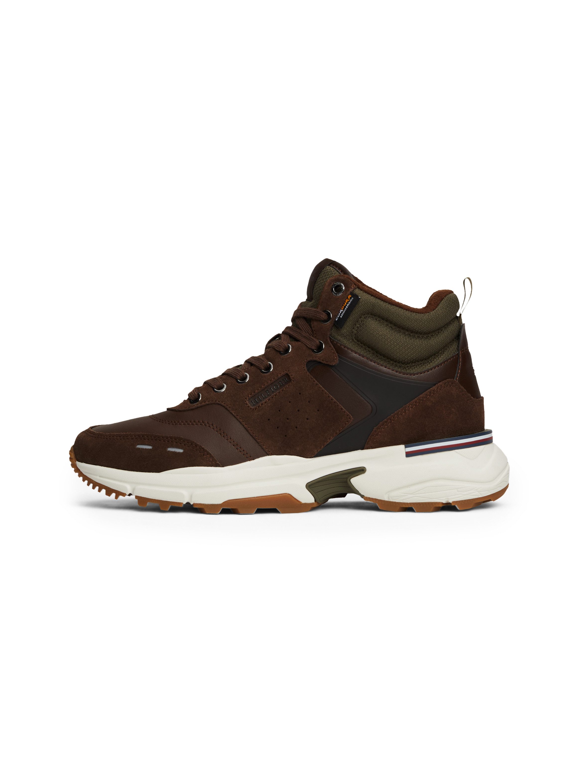 Tommy Hilfiger Sneakers met sleehak M RUNNER CORDURA HI LTH MIX sleehak, veterschoenen, veterschoen met gevoerde schacht