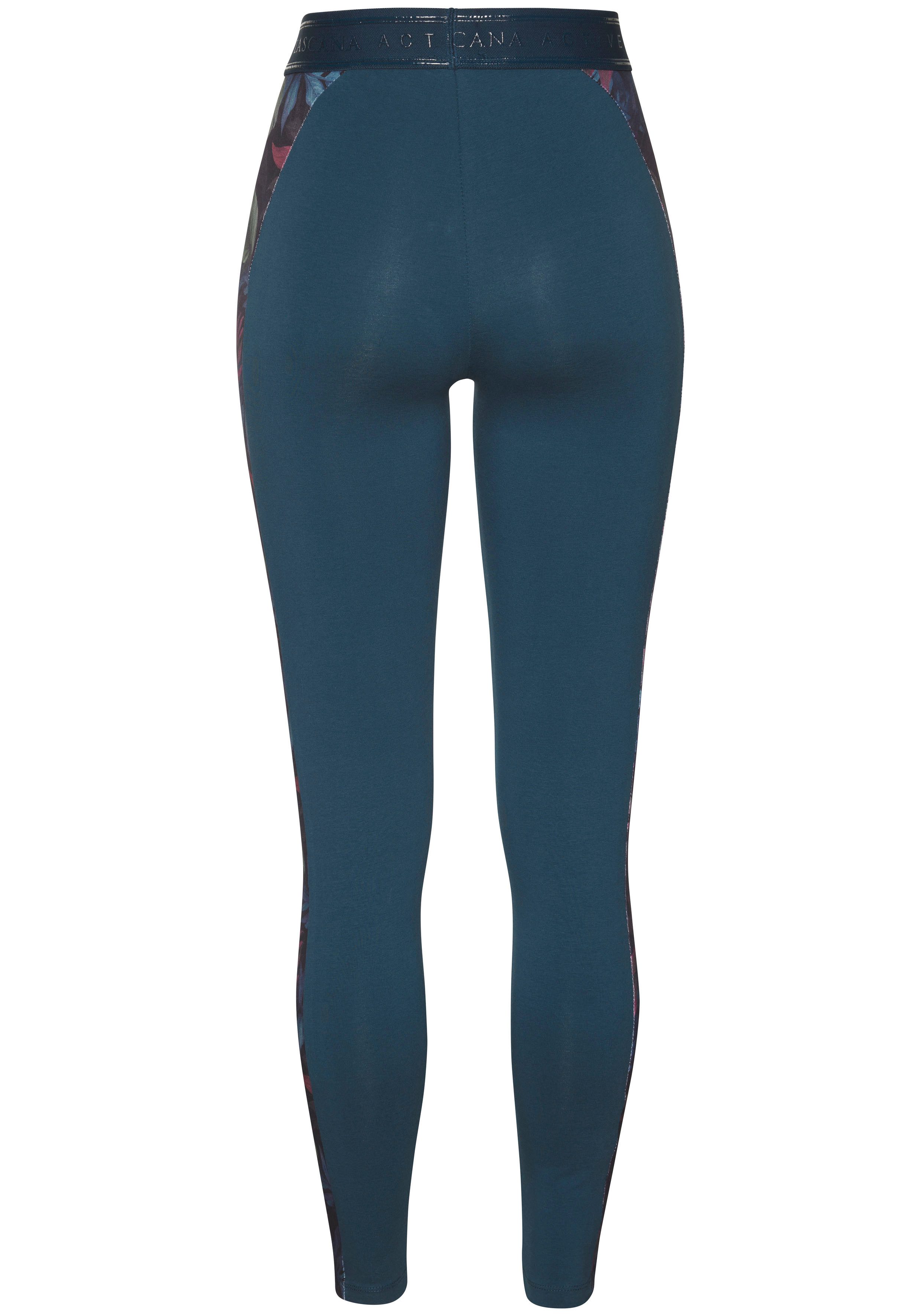 active by Lascana Legging met zij-florale inzetten