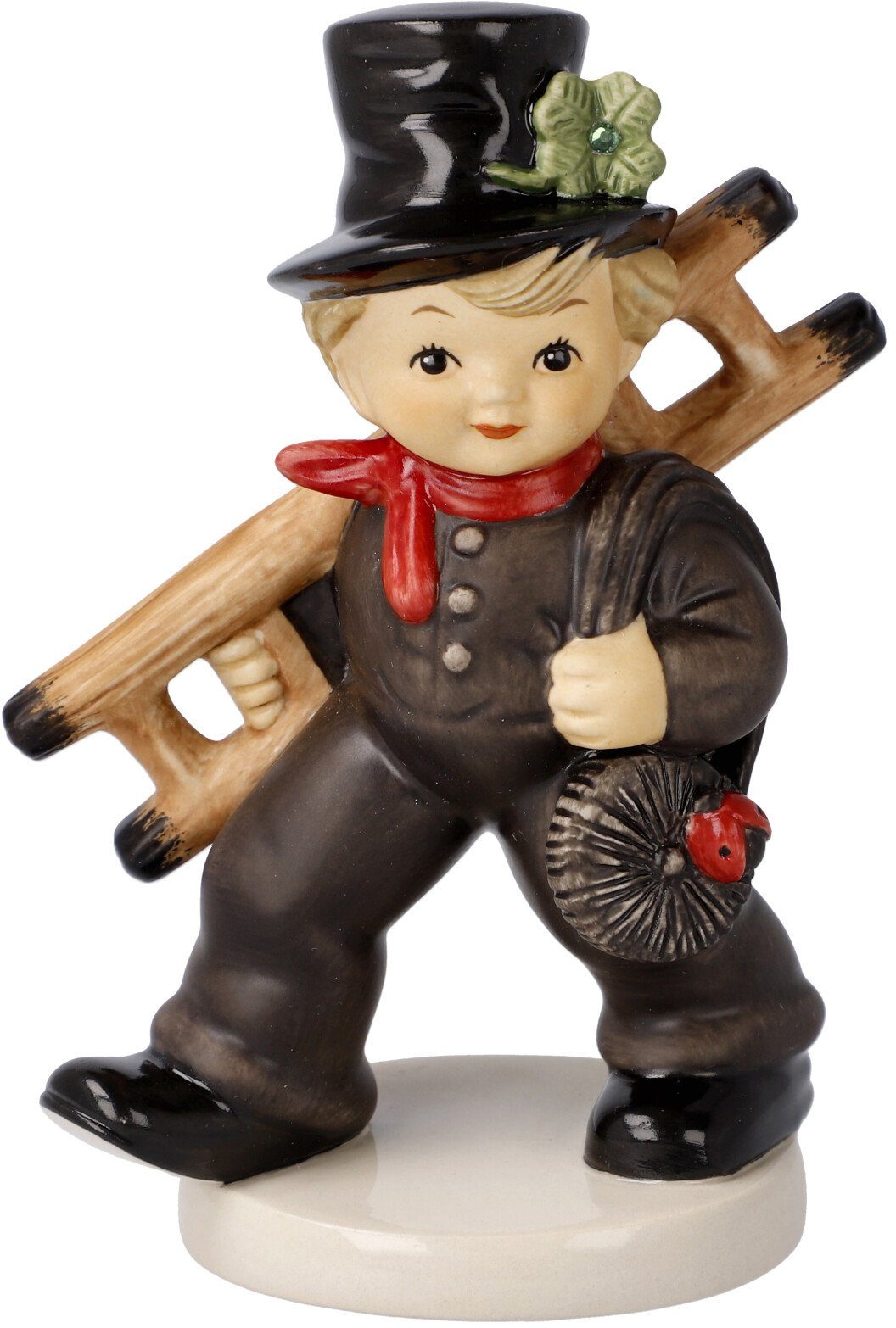 Goebel Kerstfiguur Talisman, kerstversiering Geluksbrenger, porselein, figuur - schoorsteenveger met klavertje