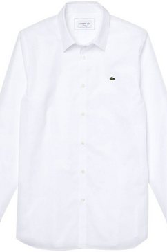 lacoste overhemd met lange mouwen poplin wit