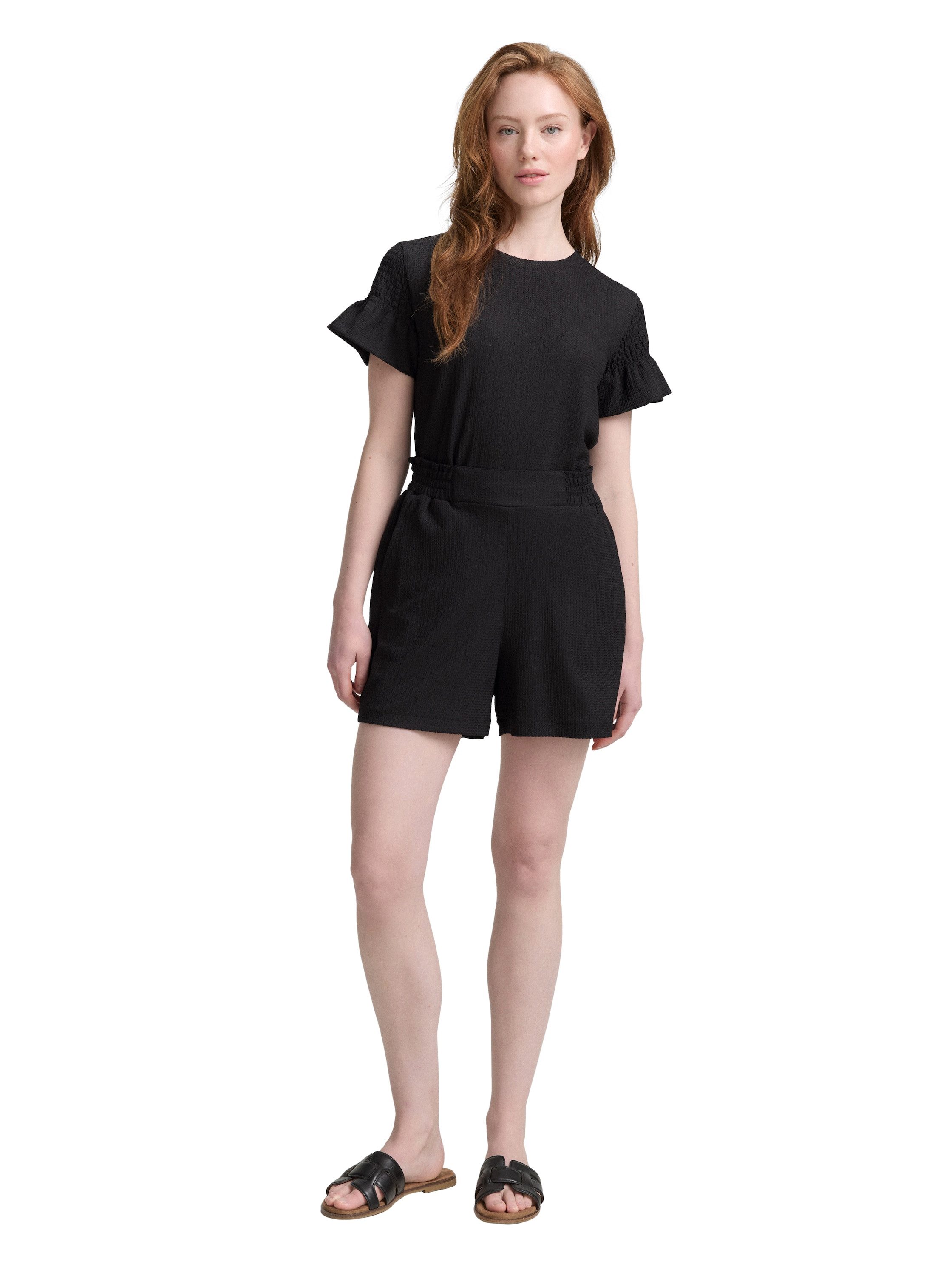 Tom Tailor Denim Short gestreepte uitstraling