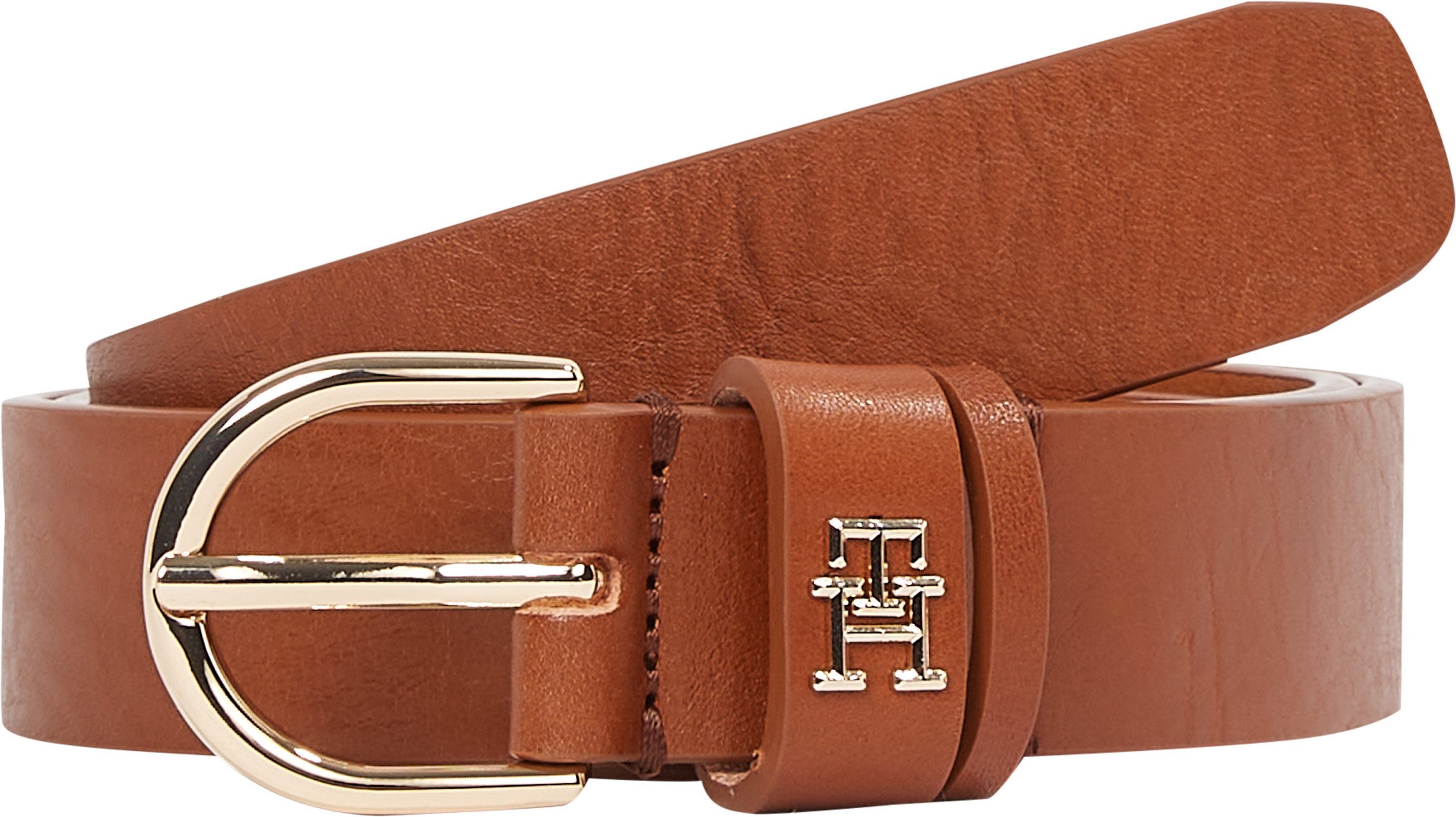 Tommy Hilfiger Leren riem ESSENTIAL EFFORTLESS 2.5 Logo-embleem, zachte haptiek, ovale eenvoudige pin sluiting