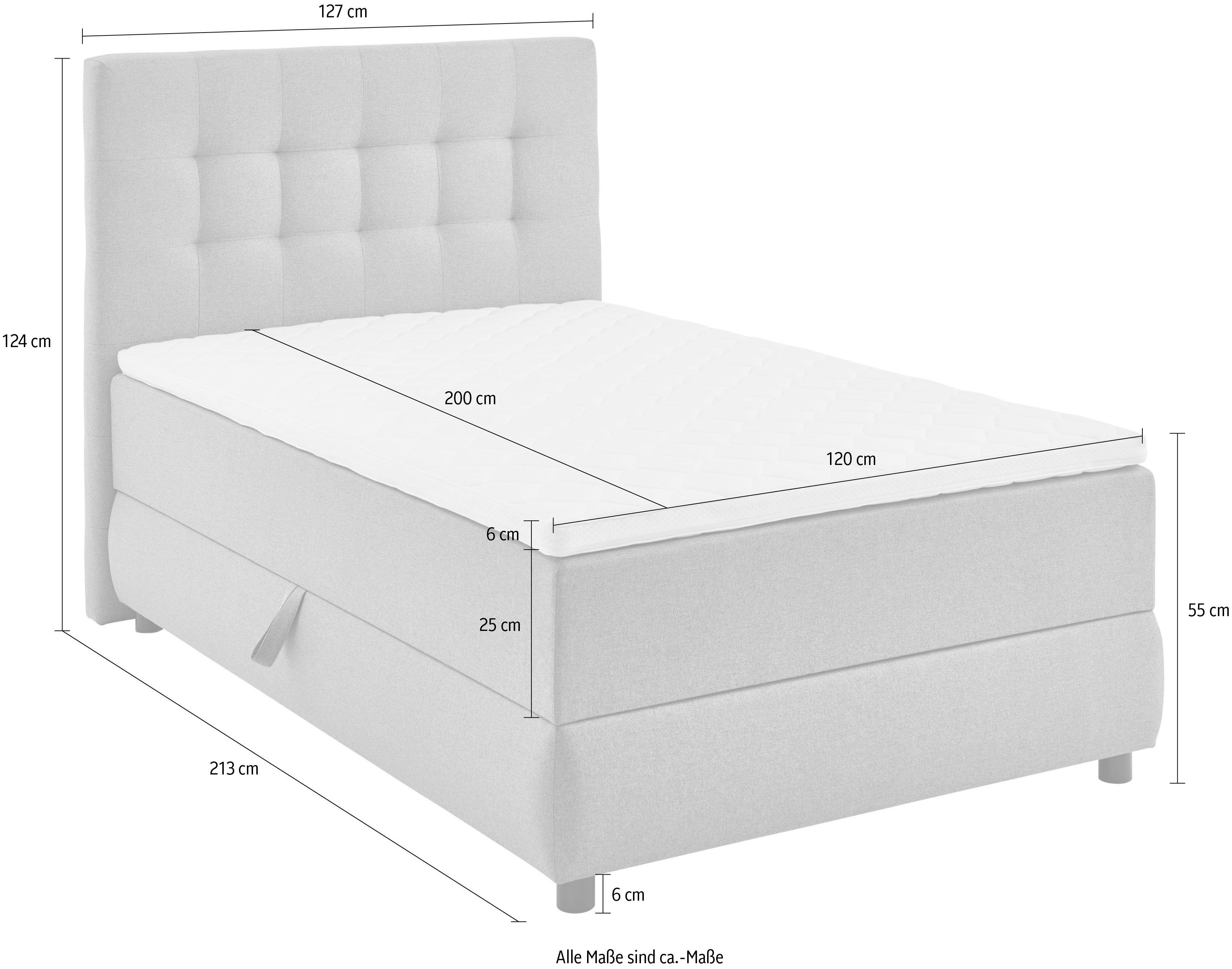 ATLANTIC home collection Boxspring Lilo inclusief bedkist en topper