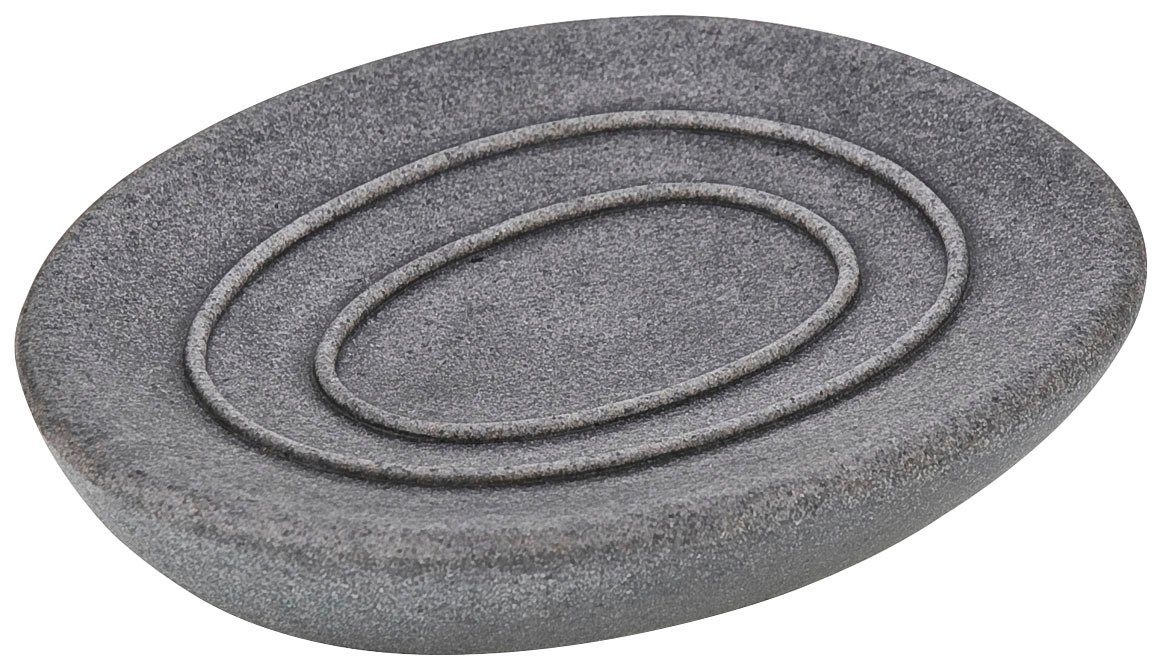 Wenko Zeephouder Pebble Stone 12 X 2,2 X 10 Cm Keramiek Grijs