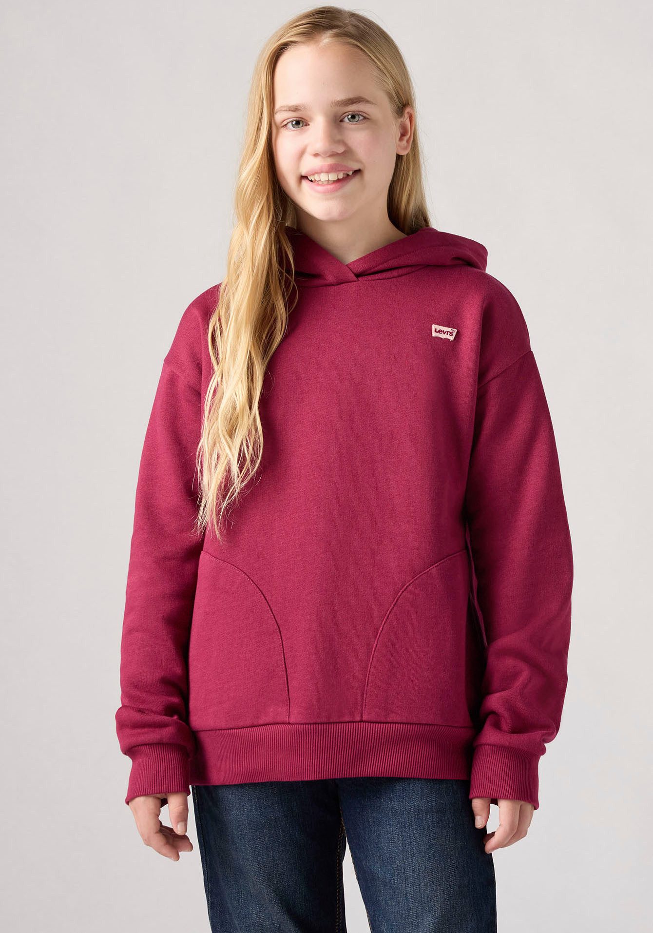 Levi's Kids hoodie BATWING warm donkerrood