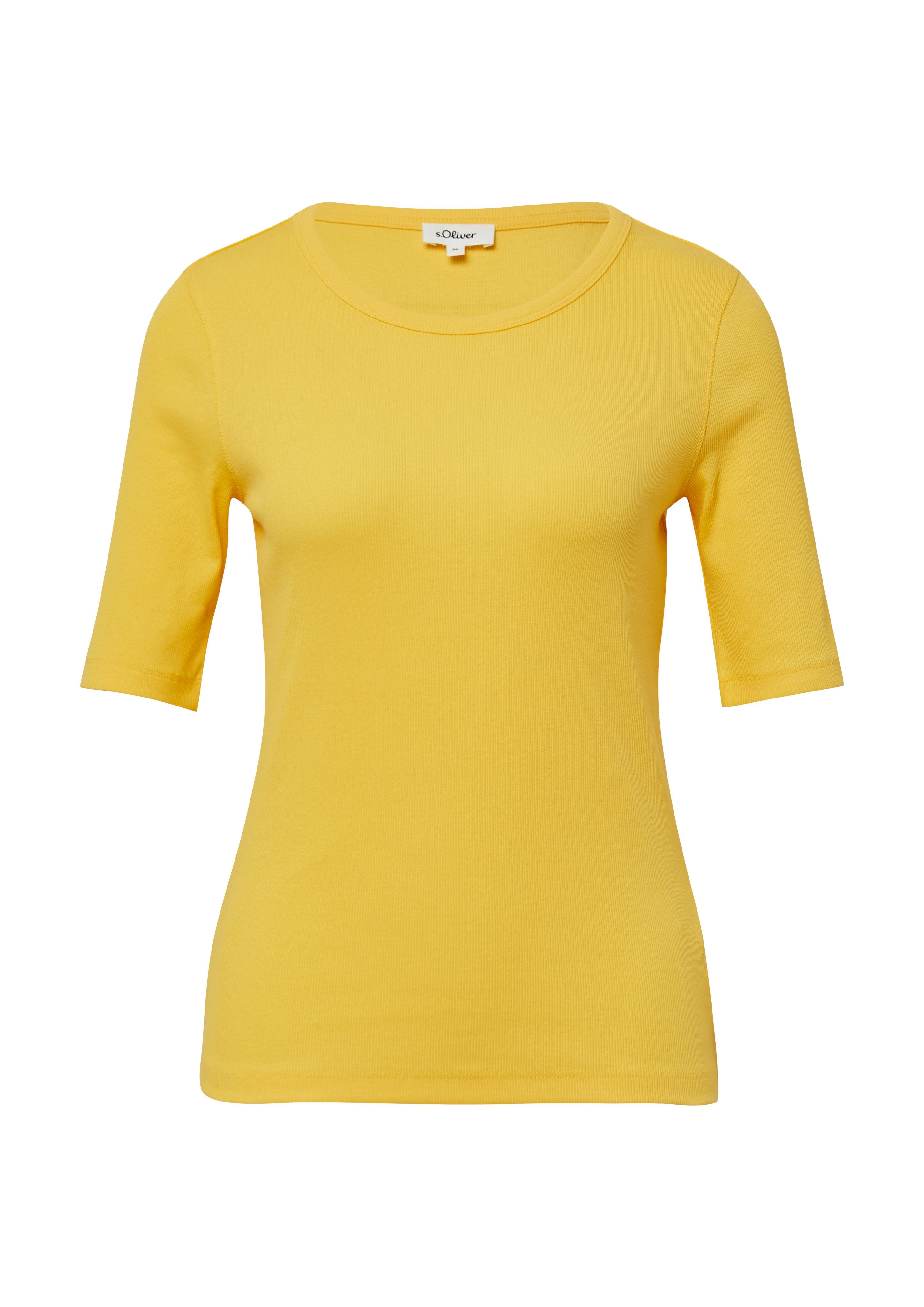 s.Oliver T-shirt geribbeld en met stretch