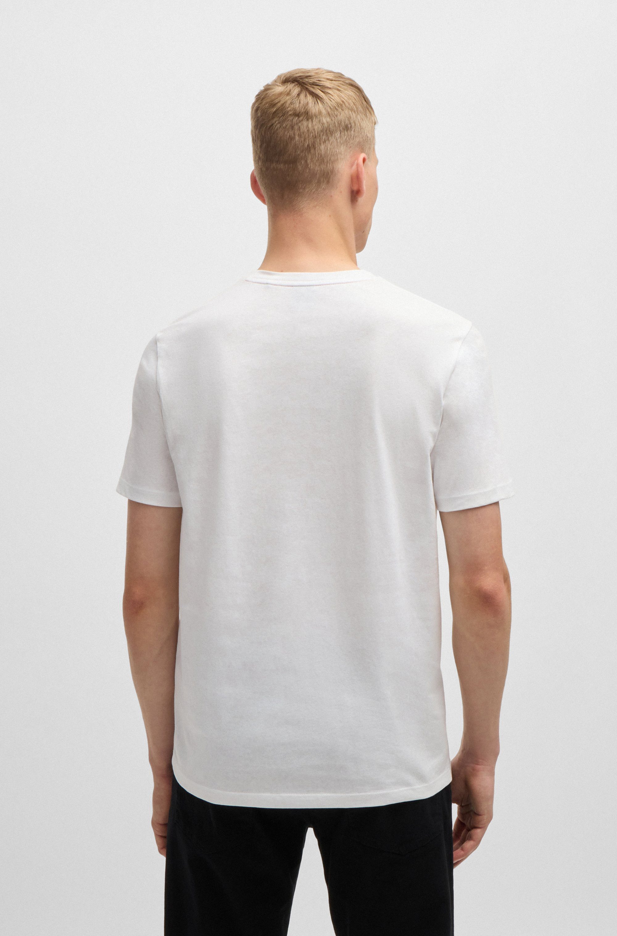 Boss Orange T-shirt Tales met boss-borduursel op de borst