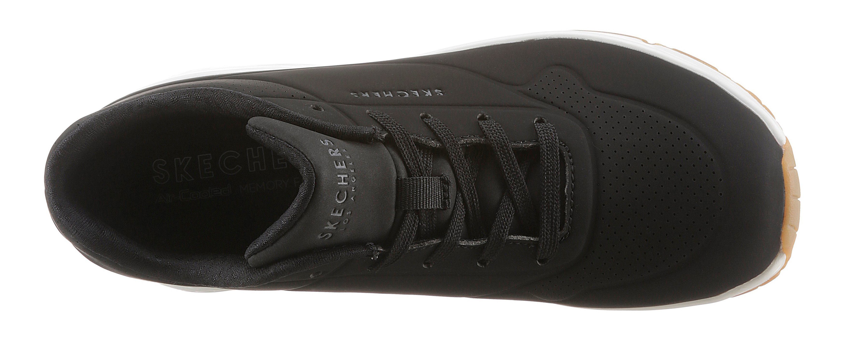 Skechers Sneakers met sleehak Uno - Stand on Air , Vrijetijdsschoen, lage schoen, veterschoen met fijne perforatie