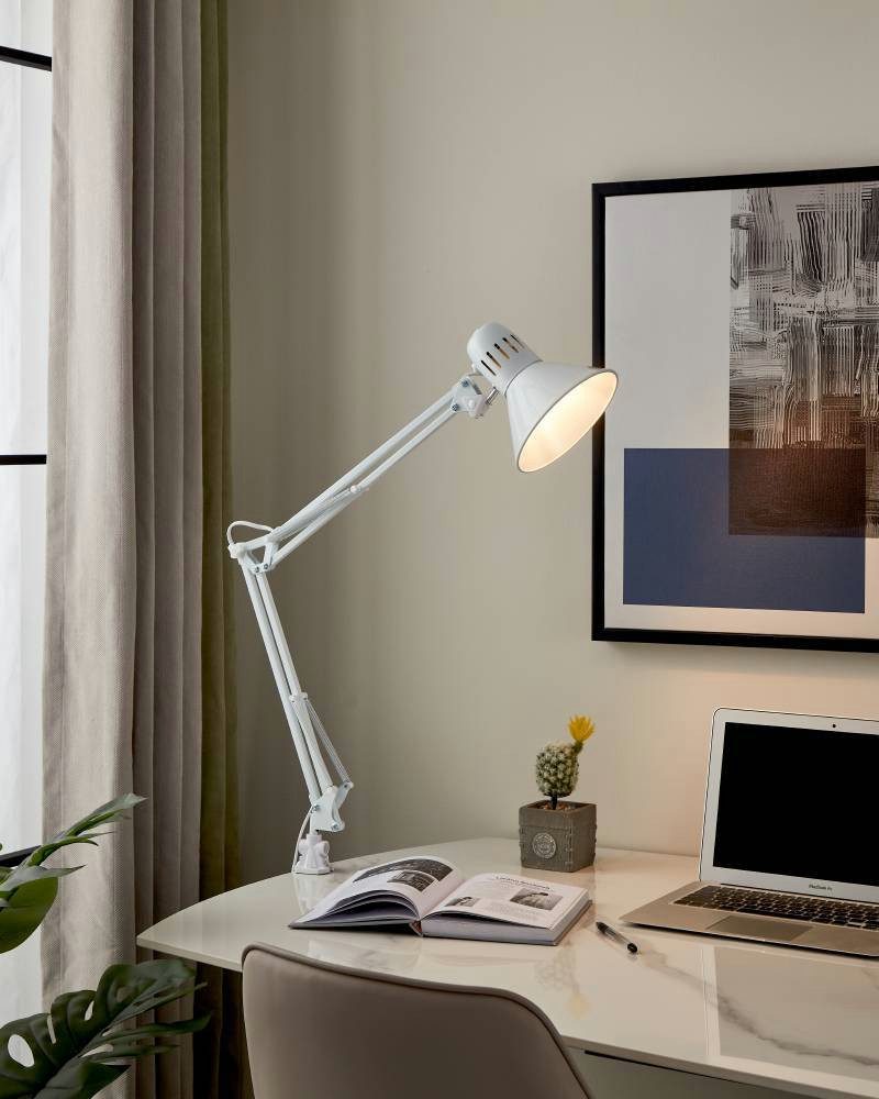 EGLO Tafellamp FIRMO klemlamp, excl. lamp E27, met schroefklem