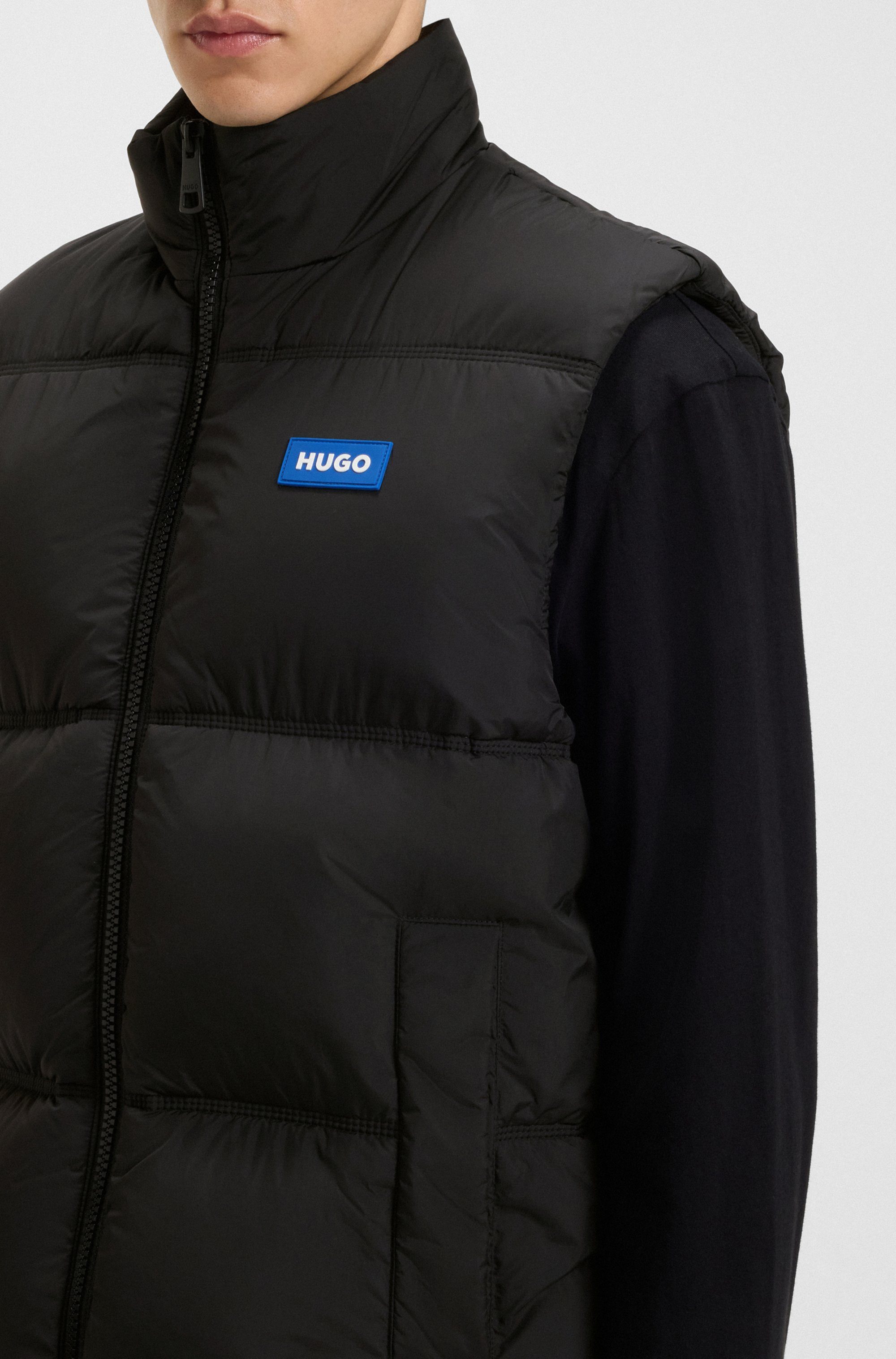 HUGO Blue Bodywarmer Bodolino Opstaande kraag, relaxed fit, gewatteerd