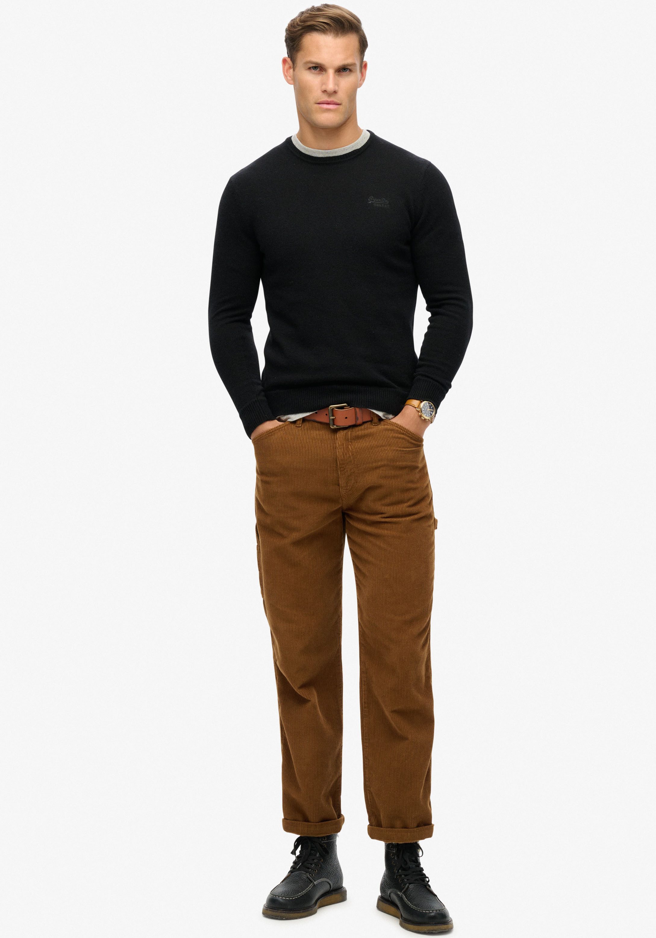Superdry Trui met ronde hals ESSENTIAL SLIM FIT CREW JUMPER