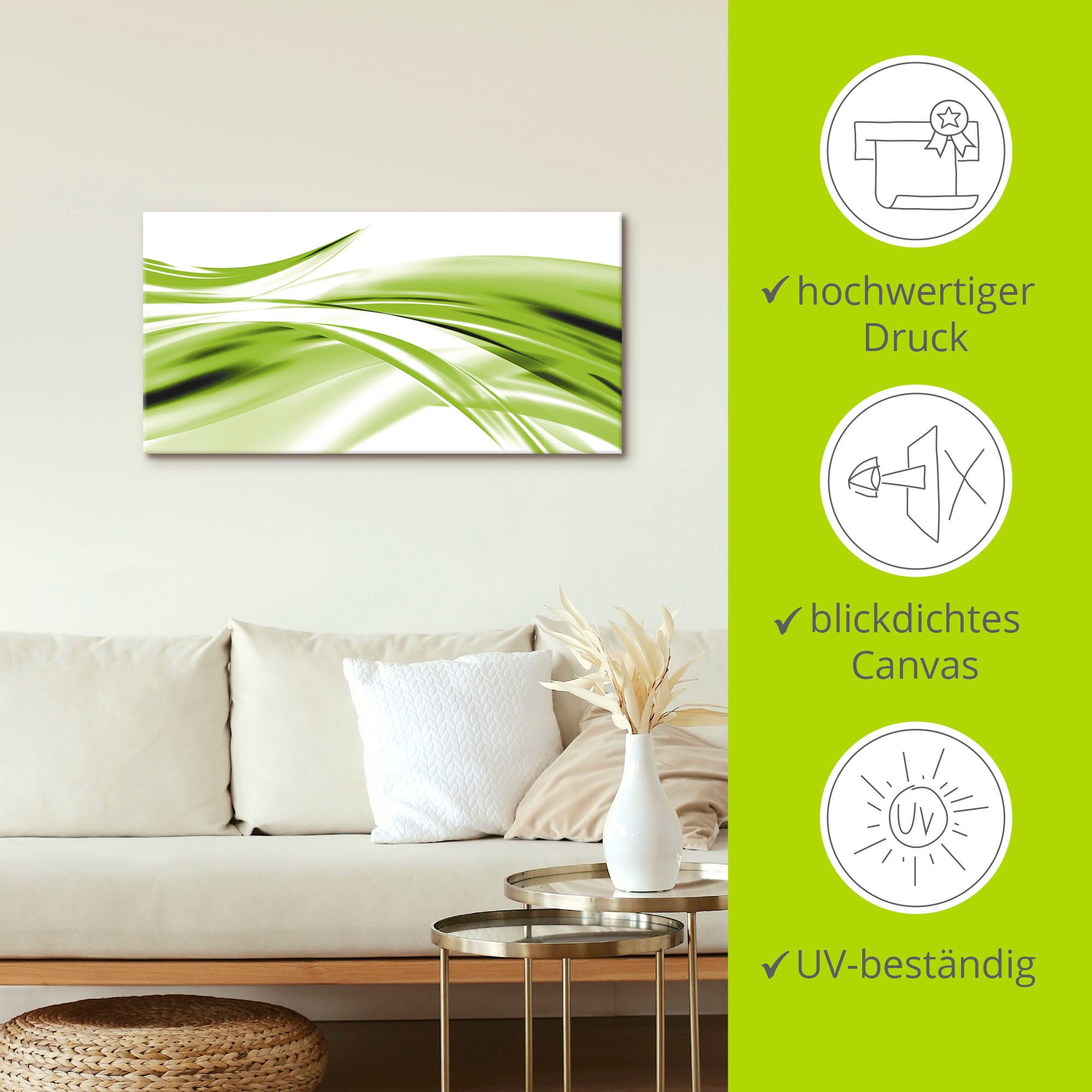 Artland Artprint Mooie golf - abstract als artprint van aluminium, artprint voor buiten, artprint op linnen, poster in verschillende maten. maten