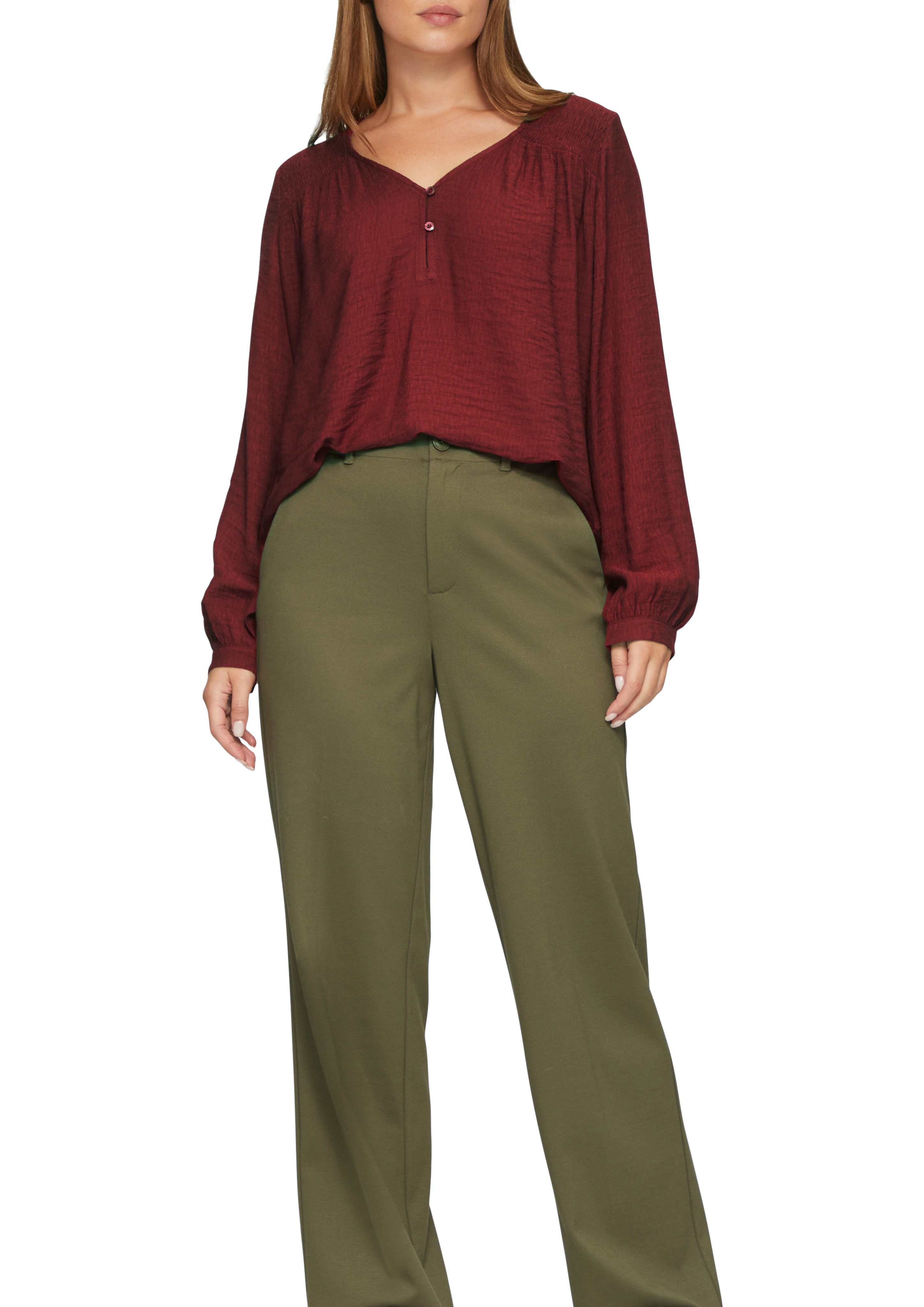 s.Oliver Blouse met lange mouwen met gesmokte details