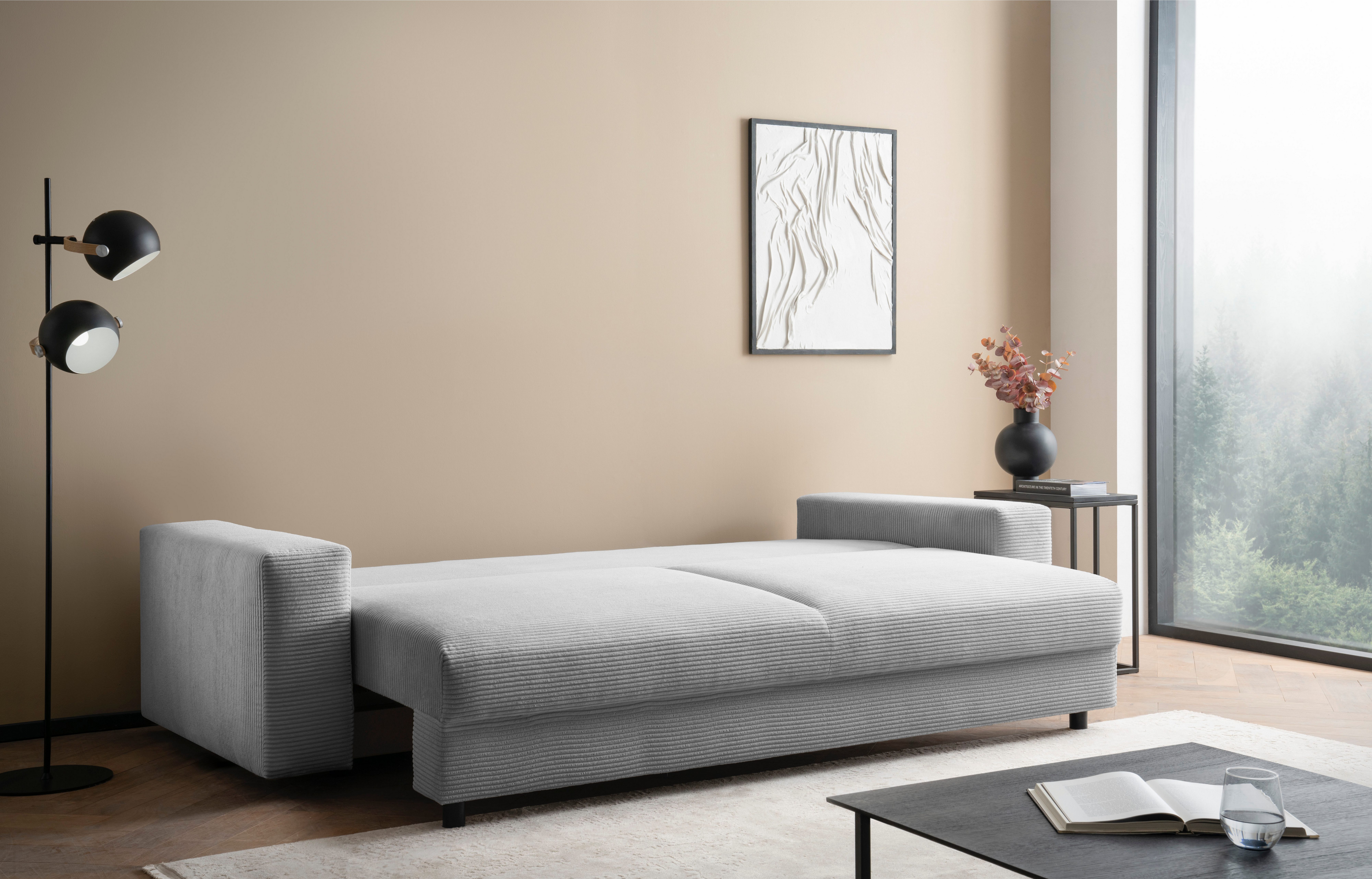 LeGer Home by Lena Gercke Slaapbank Imoga, kussen met slaapfunctie, 3-zits bank, bank met bedlade in moderne kleuren en stoffen, bedfunctie, ligoppervlak: 200x150 cm
