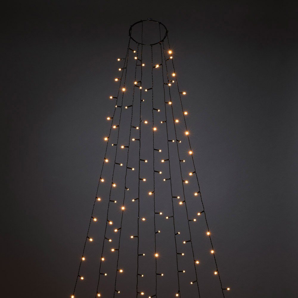 KONSTSMIDE Led-boomverlichting Kerstversiering buiten, kerstversiering, 8 uurs timer Ring Ø 15, 8 strengen à 50 amberkleurige diodes, voorgemonteerd