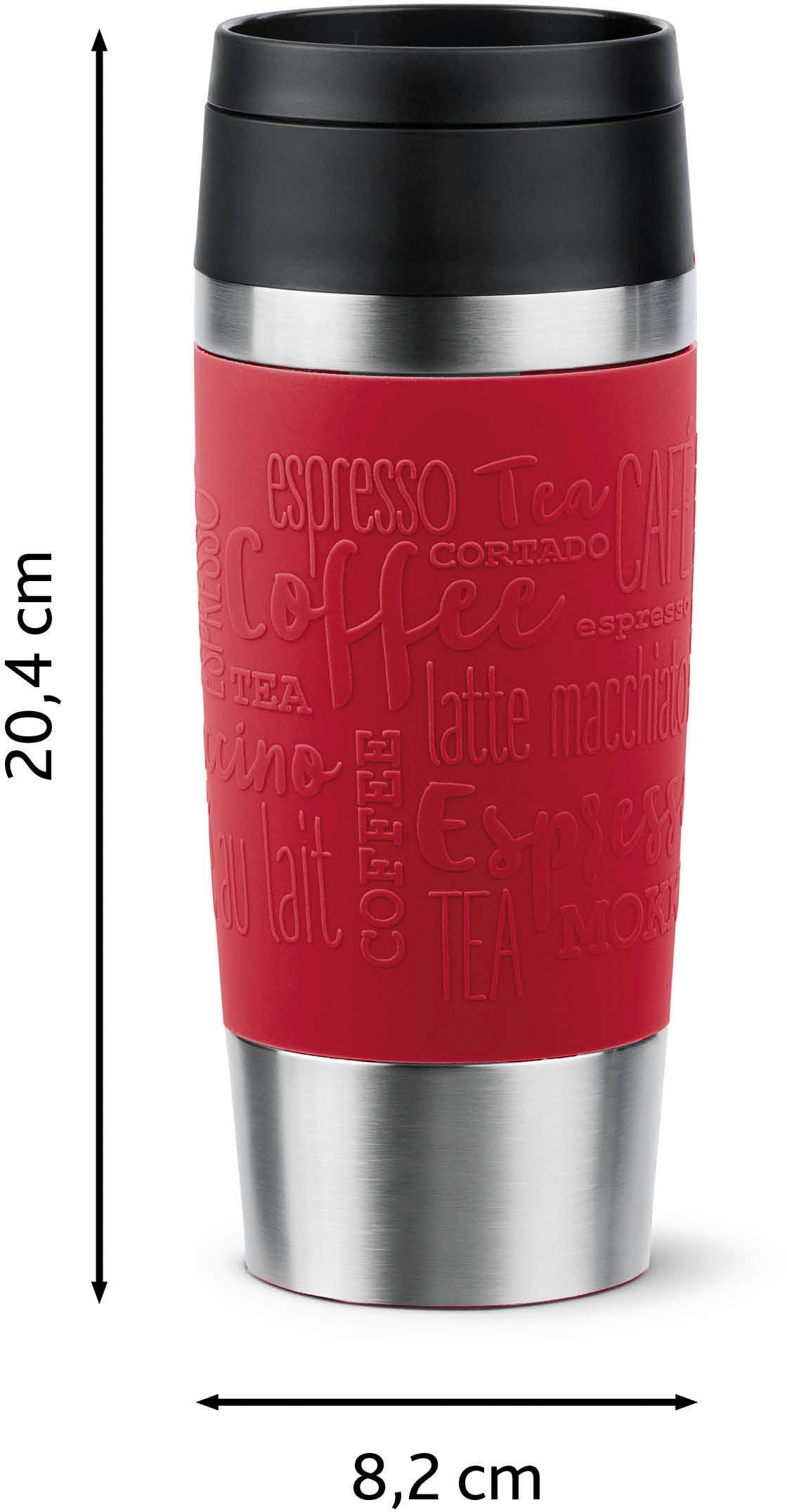 Emsa Thermosbeker Travel Mug Classic, met 360° drinkopening 4u heet, 8u koud - 360 ml / 6u heet, 12u koud - 500 ml, 100% dicht