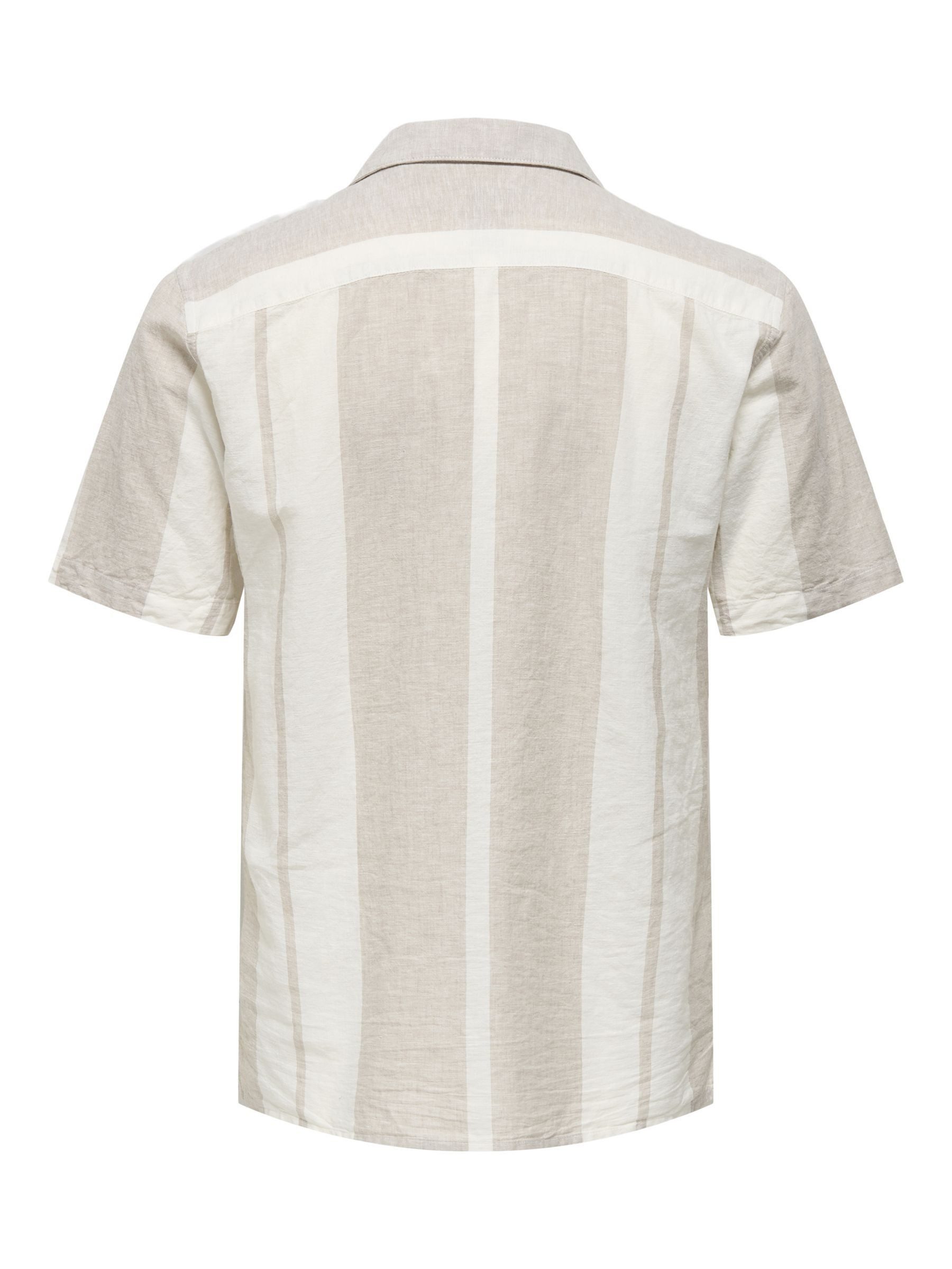 ONLY & SONS Overhemd met korte mouwen ONSCAIDEN SS STRIPE LINEN RESORT NOOS
