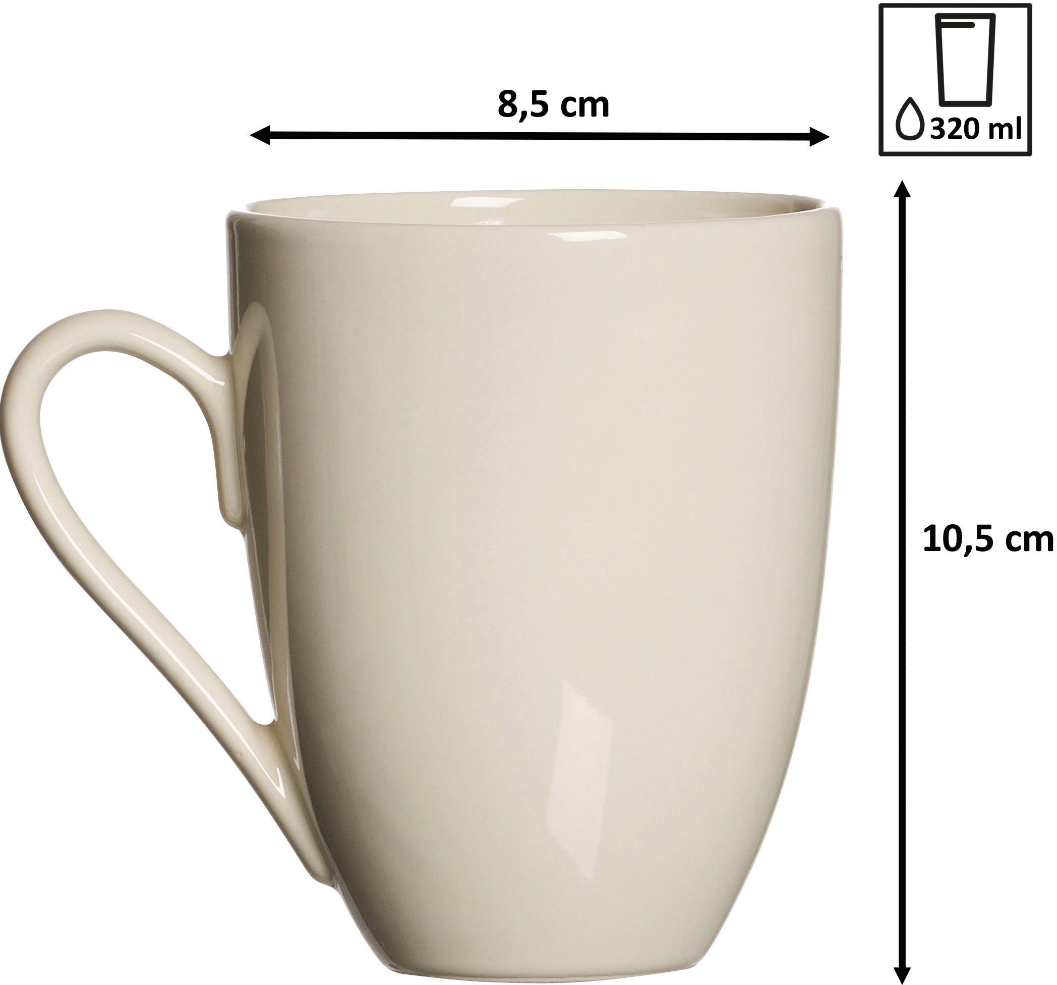Ritzenhoff & Breker Koffieservies Cecina Servies, zijdeachtige glanzende kleurglazuur (set, 12-delig)