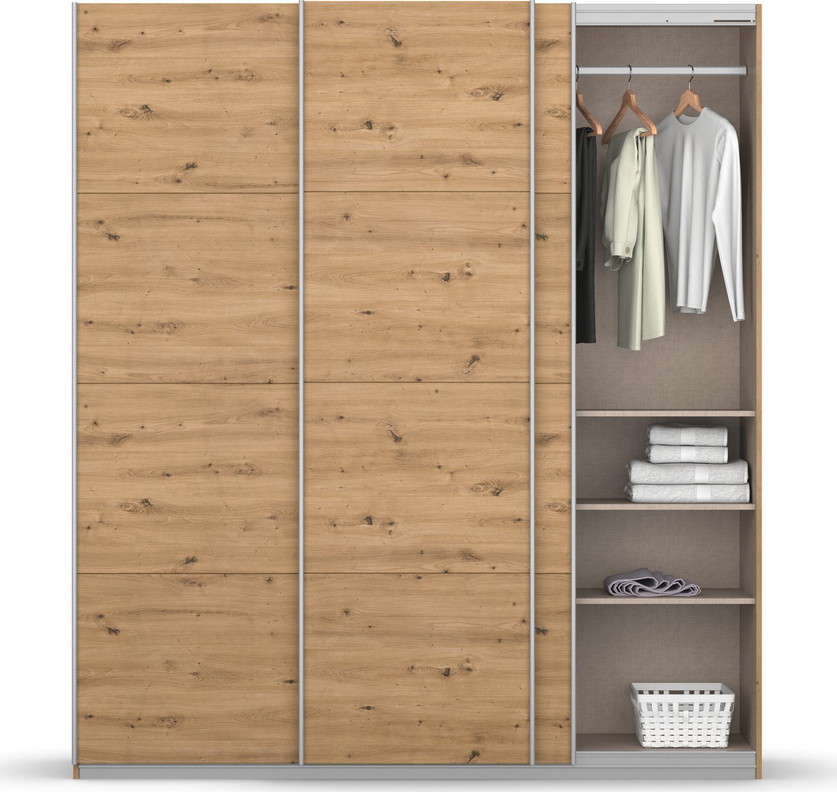 rauch Zweefdeurkast Kledingkast kast garderobe KOLUNA met decor-front inclusief 2 binnenladen en extra legplanken made in germany