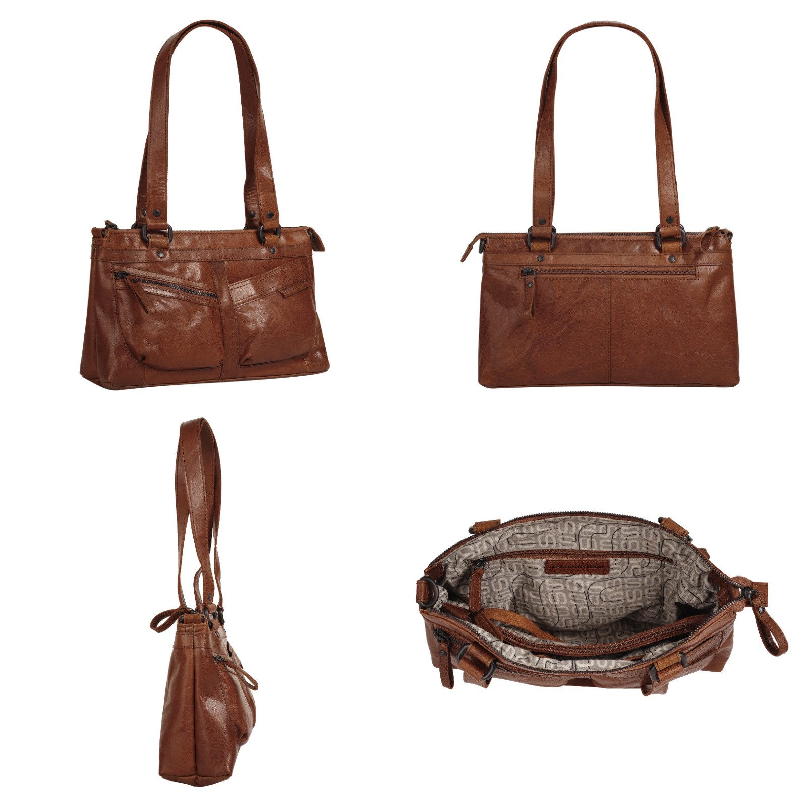Spikes & Sparrow Tas echt leder