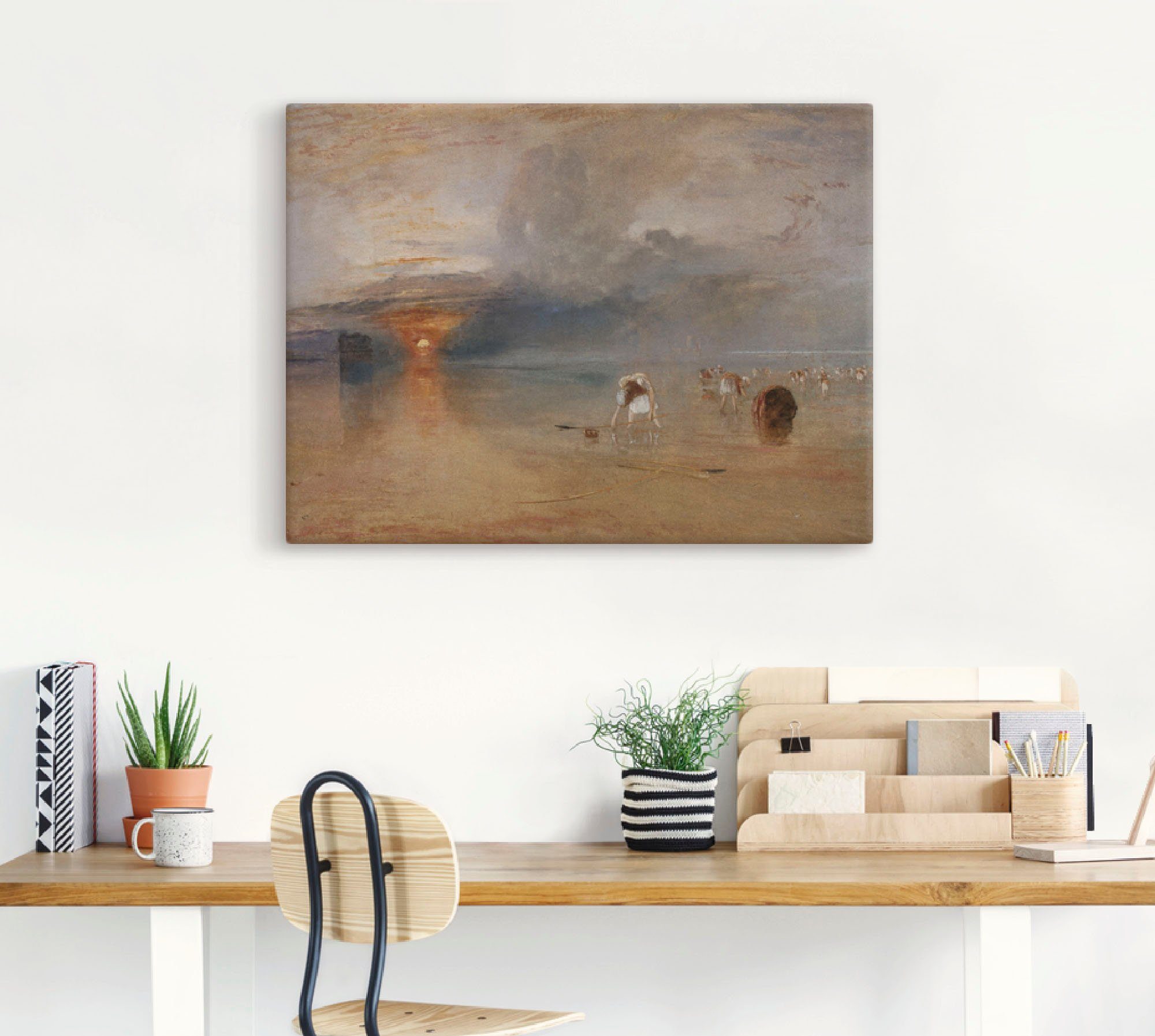 Artland Artprint Vissersvrouwen verzamelen aas als artprint op linnen, muursticker of poster in verschillende maten