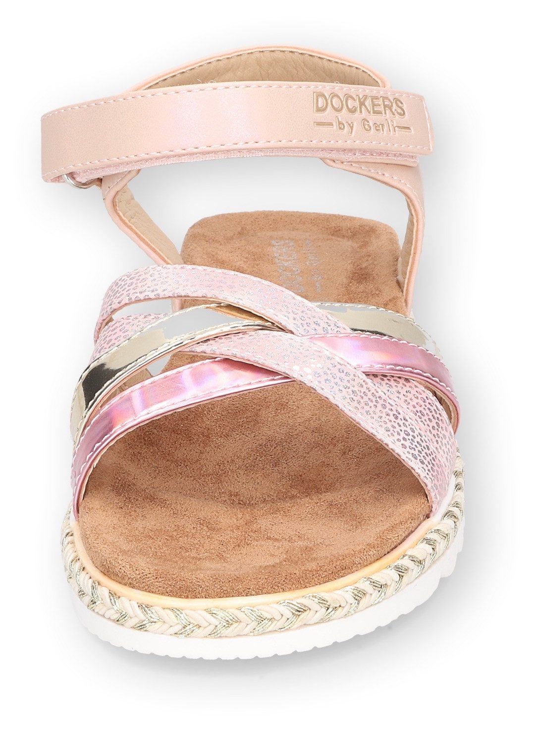 Dockers by Gerli Sandalen , sleehaksandaal, klittenbandschoen, glittersandaal met vlecht-details
