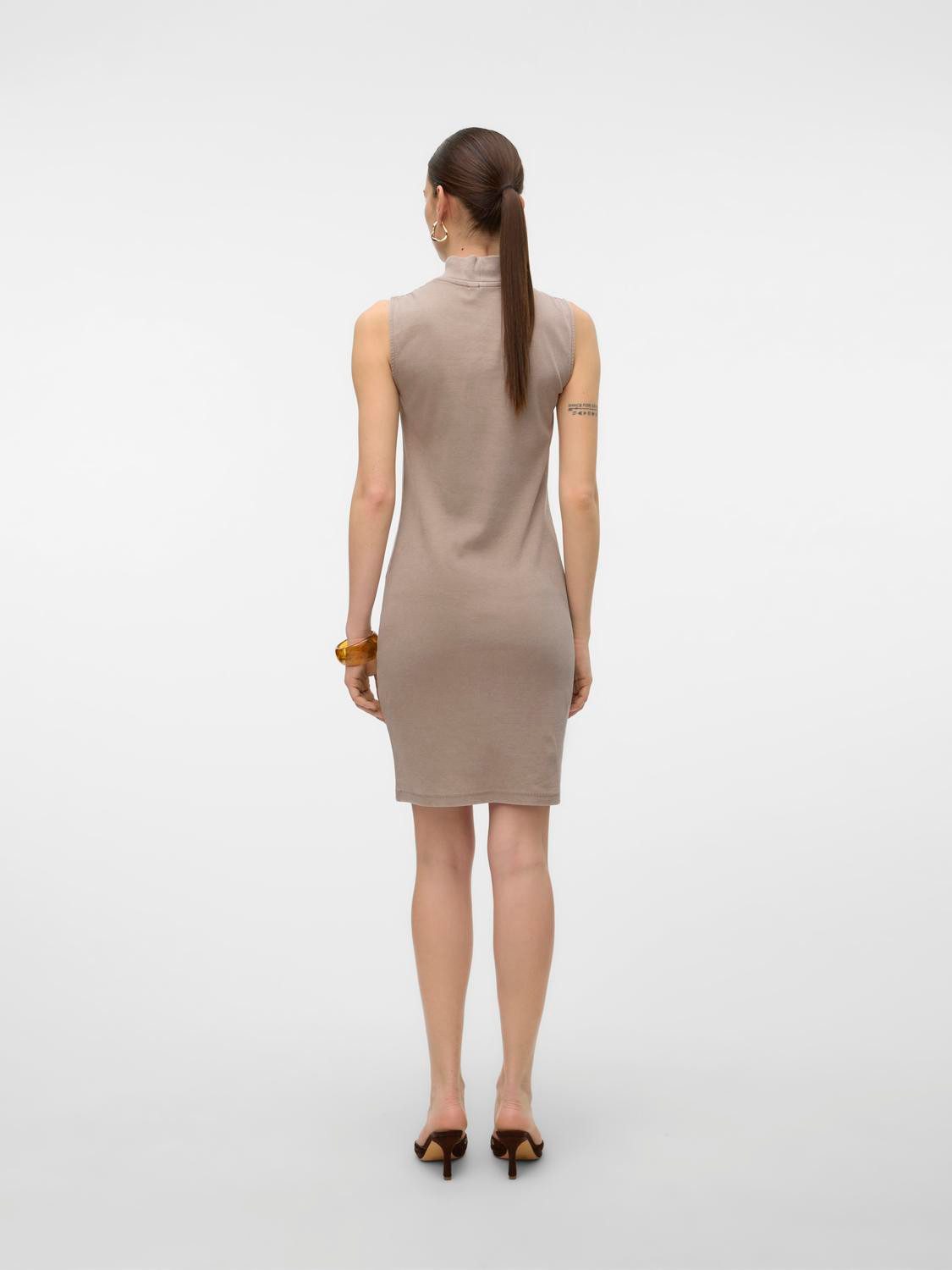 Vero Moda Jerseyjurk VMJANE SL WASHED HIGHNECK DRESS JRS NOOS