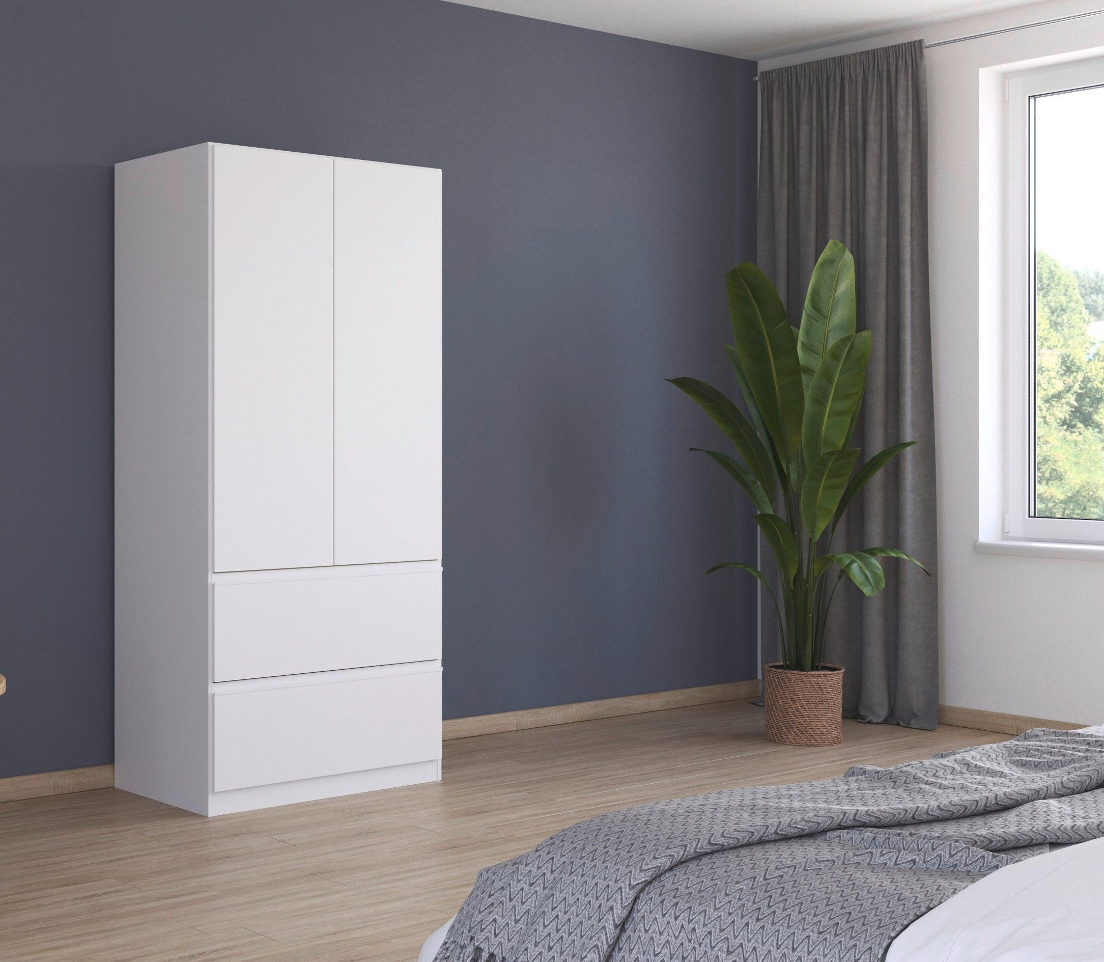 rauch Draaideurkast Kledingkast Kast Garderobe Wasmand COSTA in 3 Breedtes veel ruimte, greeploze front en push-to-open functie made in germany