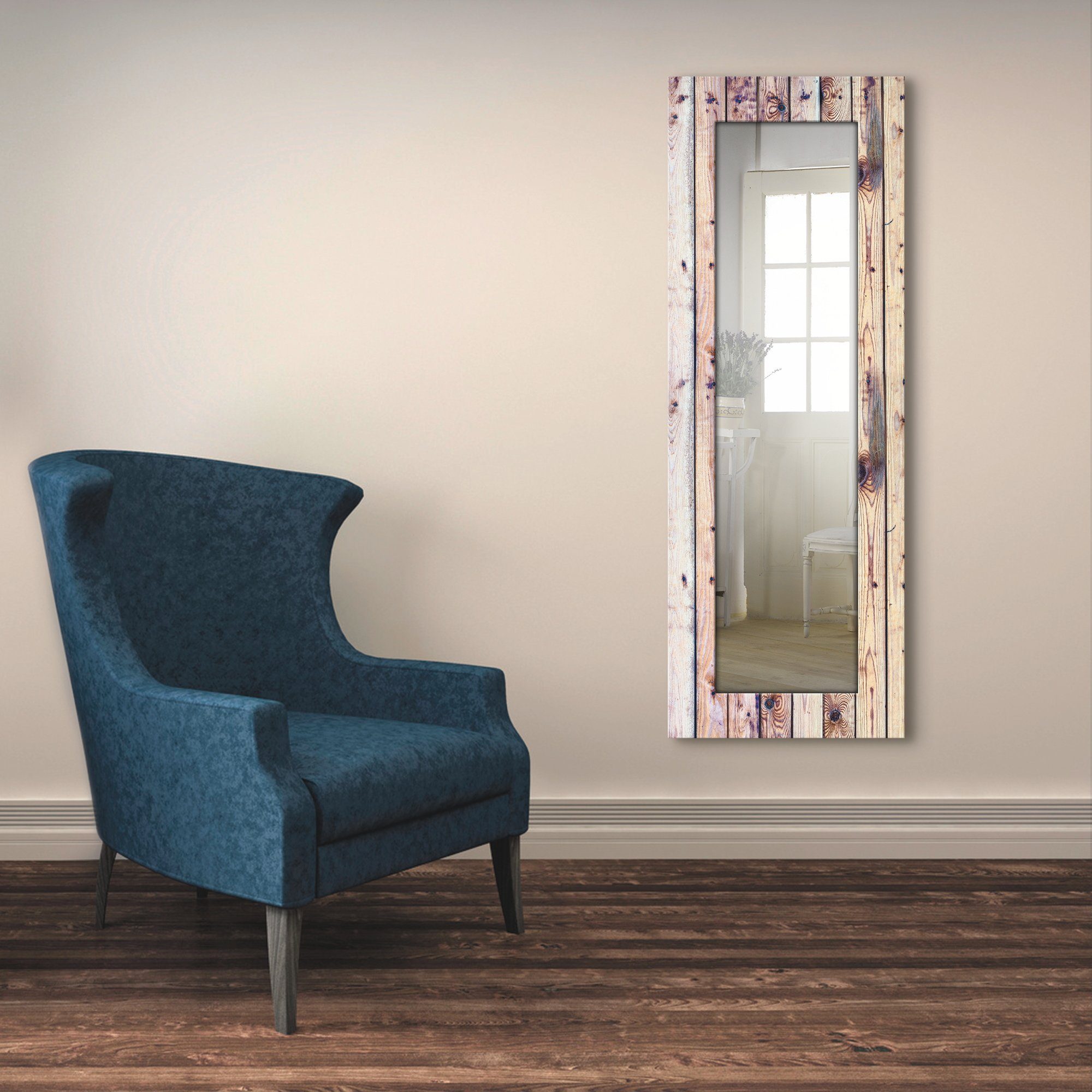 Artland Sierspiegel Witte vintage-achtergrond ingelijste spiegel voor het hele lichaam met motiefrand, geschikt voor kleine, smalle hal, halspiegel, mirror spiegel omrand om op te