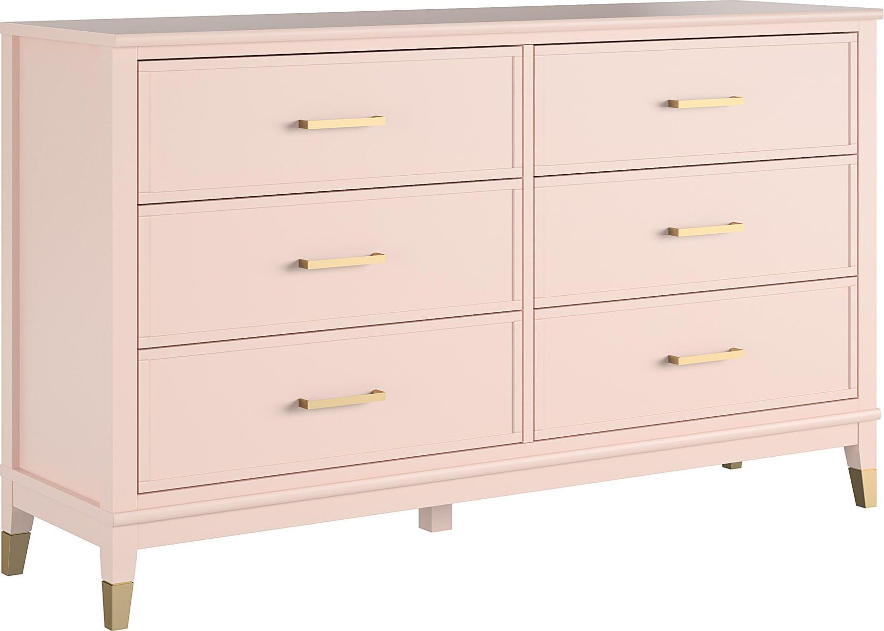 CosmoLiving by Cosmopolitan Kast Westerleigh met 6 laden, mdf, poten van massief hout, hoogte 85 cm, breedte 145 cm