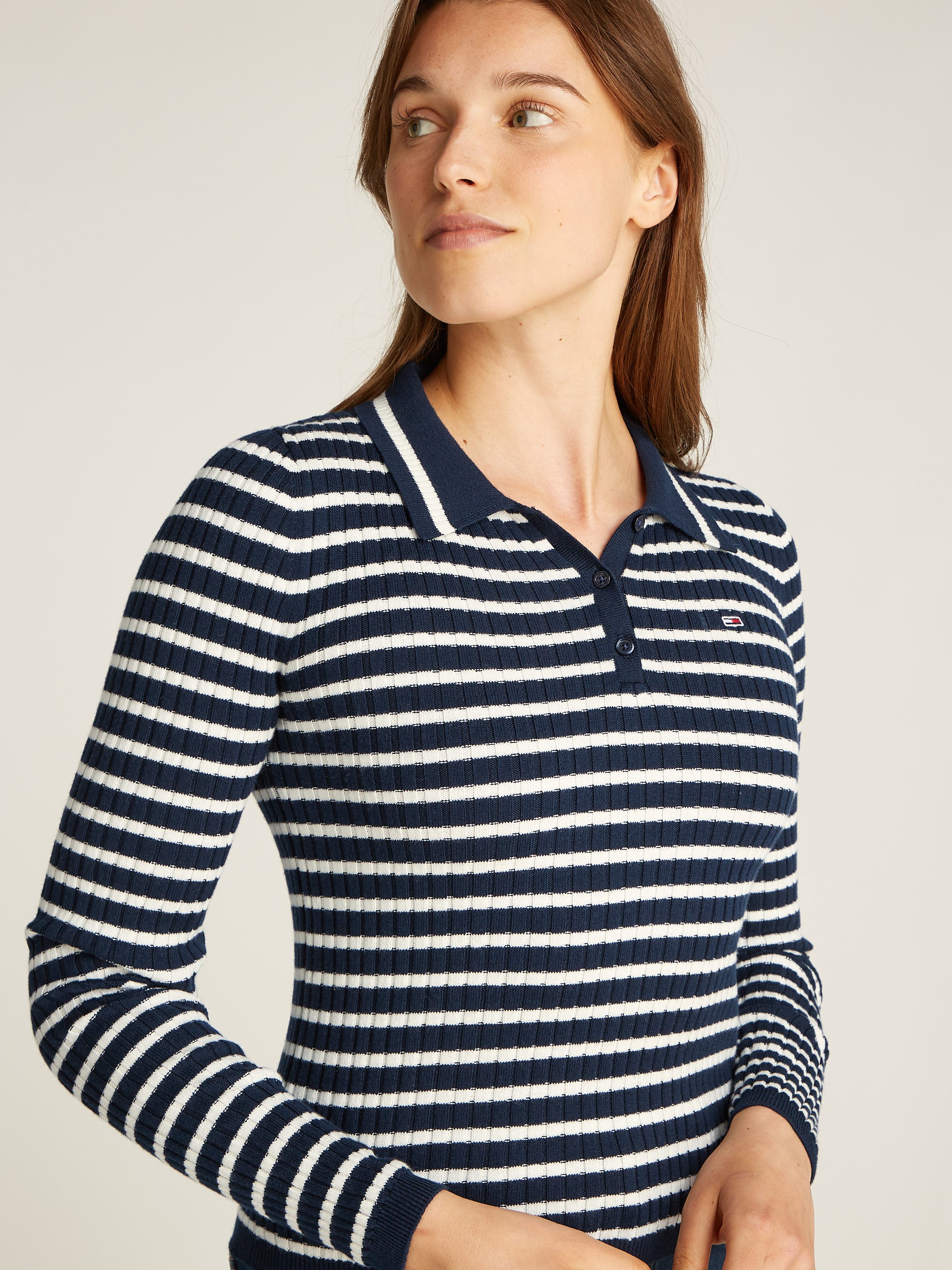 TOMMY JEANS Trui met polokraag TJW ESSENTIAL LS POLO SWEATER