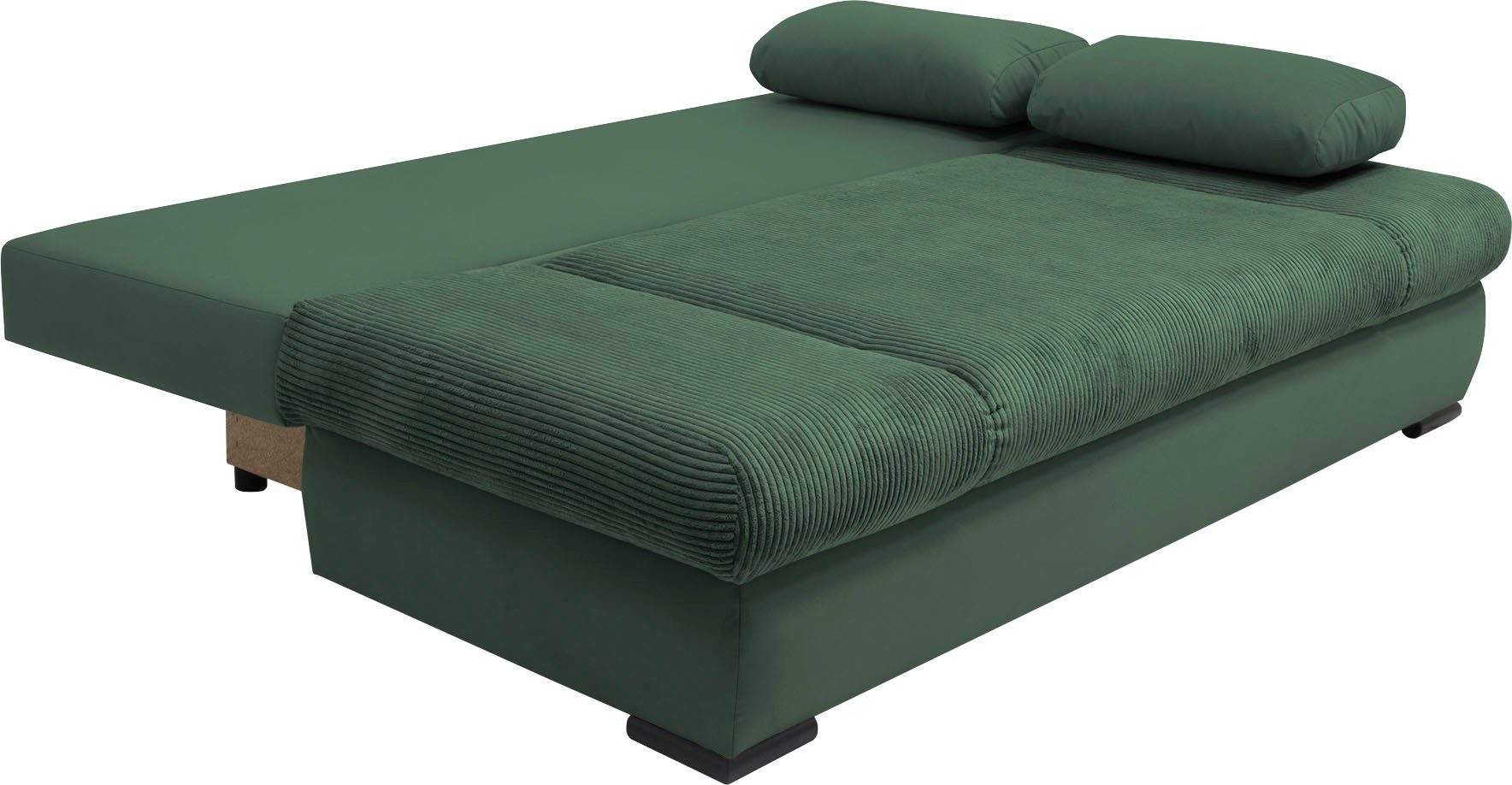 COLLECTION AB Slaapbank Chicago met slaapbank functie en bedbox, in mix van fluweel en ribfluweel