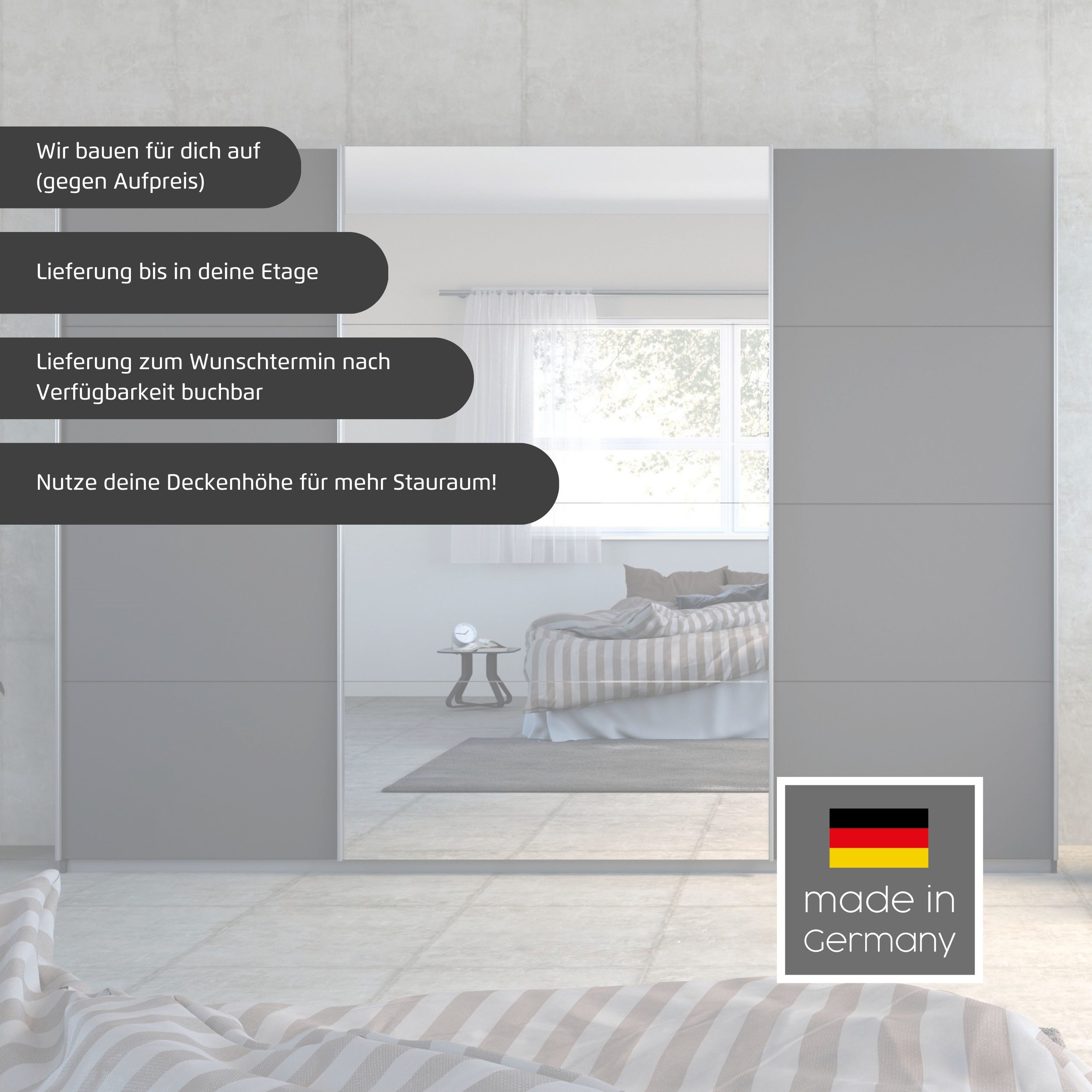 rauch Zweefdeurkast Kledingkast TOMA incl. rek inzet en extra legplanken made in germany