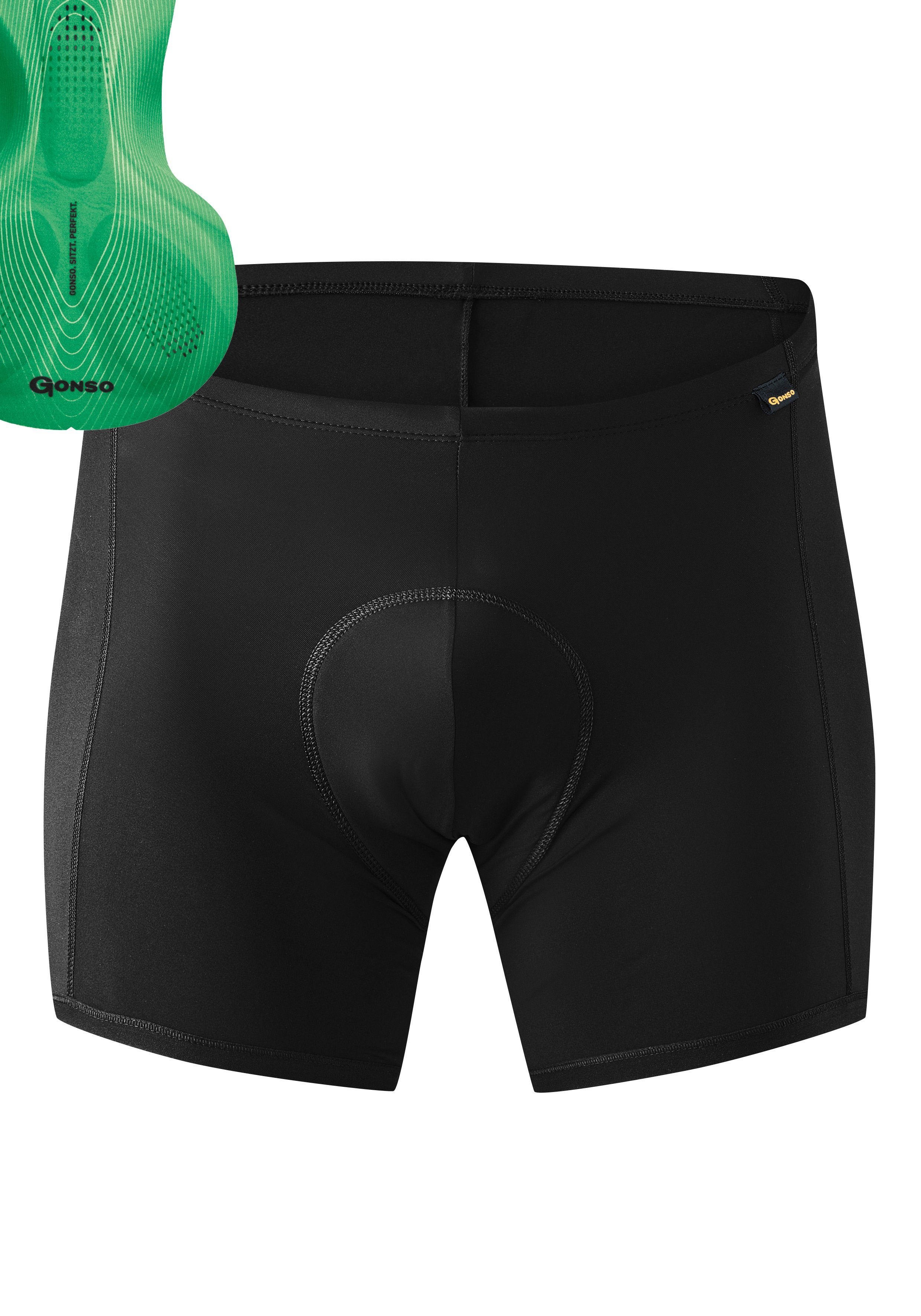 Gonso Fietsbroek Sitivo U M Heren fiets onderbroek, ademende fietsbroek, zitkussen, strakke pasvorm heren broeken maat 4XL zwart