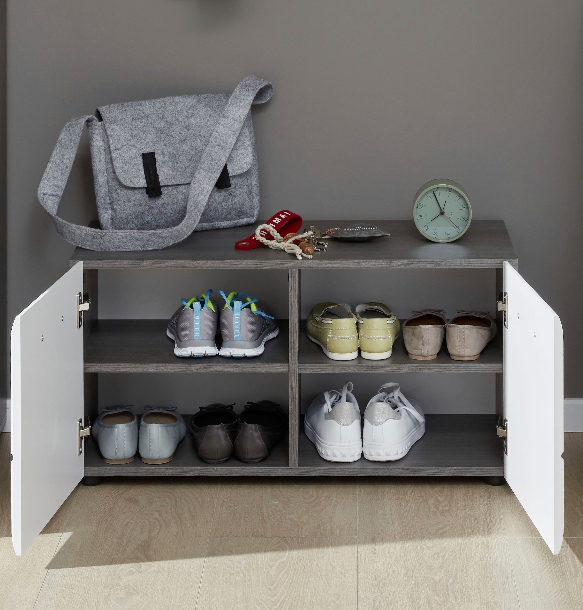 INOSIGN Zitbank Sovana Garderobebank met plaats voor 8 paar schoenen, breedte 80 cm