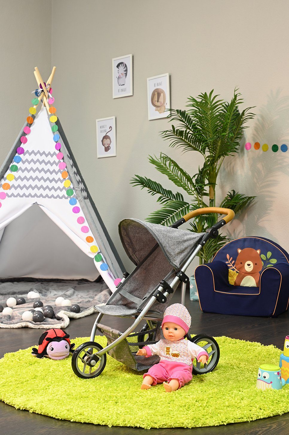 Knorrtoys® Poppenbuggy Lio - Stone Brown