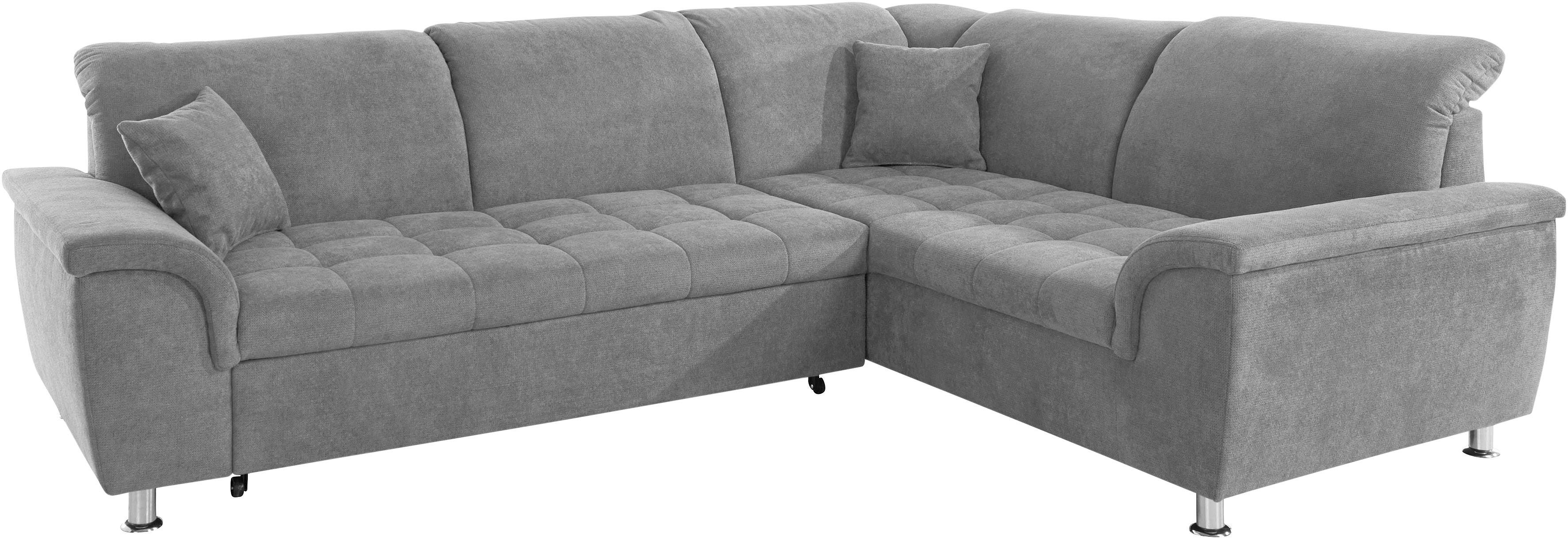 DOMO collection Hoekbank Franzi, tijdloos en elegant, moderne zittingstikking, L-Vorm