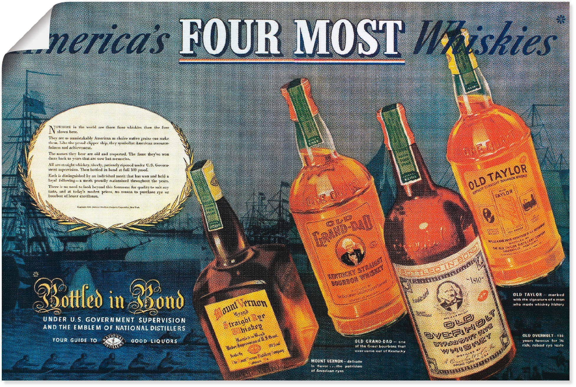 Artland Artprint Amerikaanse whiskey, 1938 in vele afmetingen & productsoorten - artprint van aluminium / artprint voor buiten, artprint op linnen, poster, muursticker / wandfolie