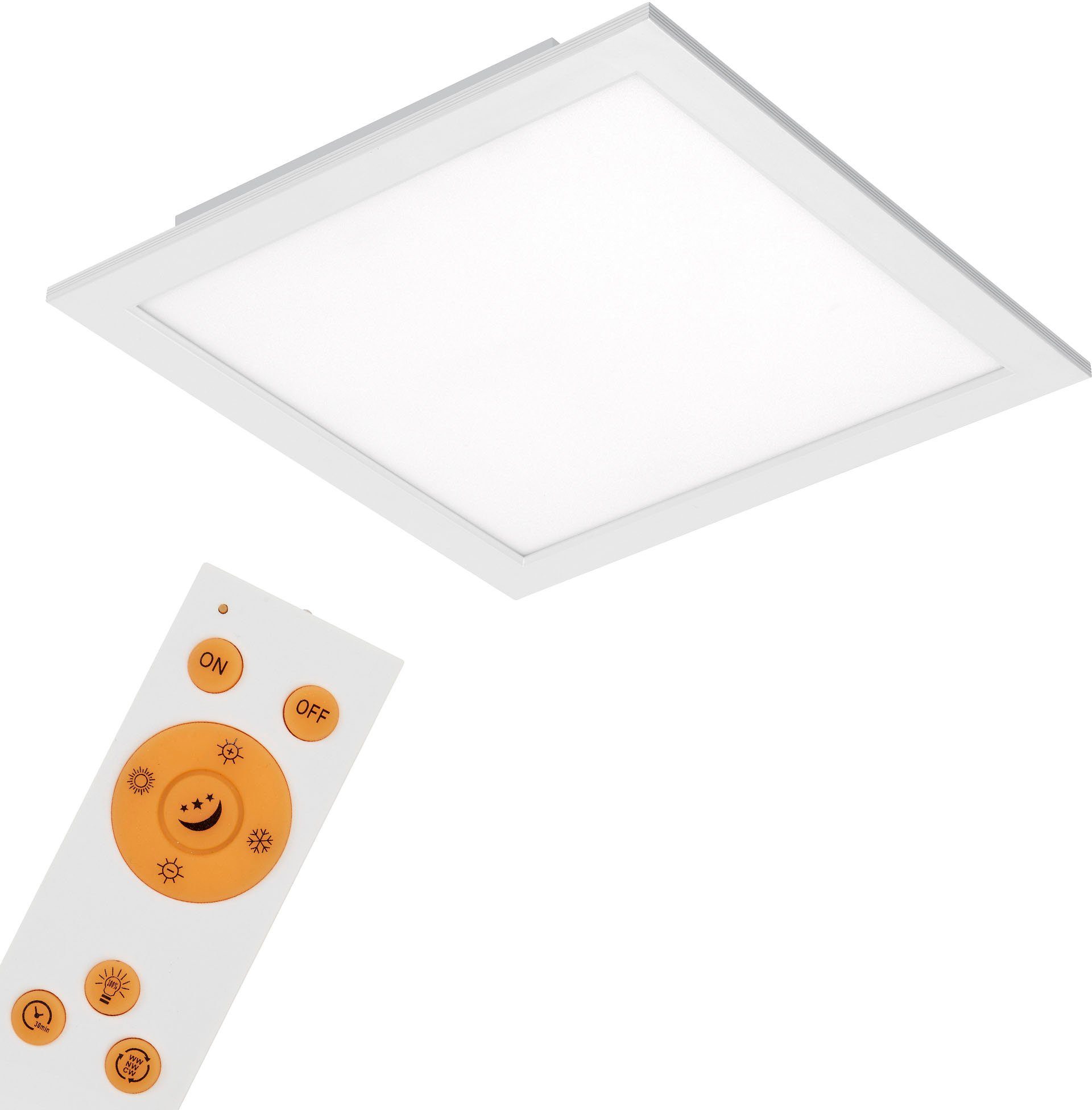Briloner Leuchten Led-paneel 7194016 Piatto Plafondlamp, 29,5x29,5x5 cm, wit, 18W, woonkamer, slaapkamer, gang