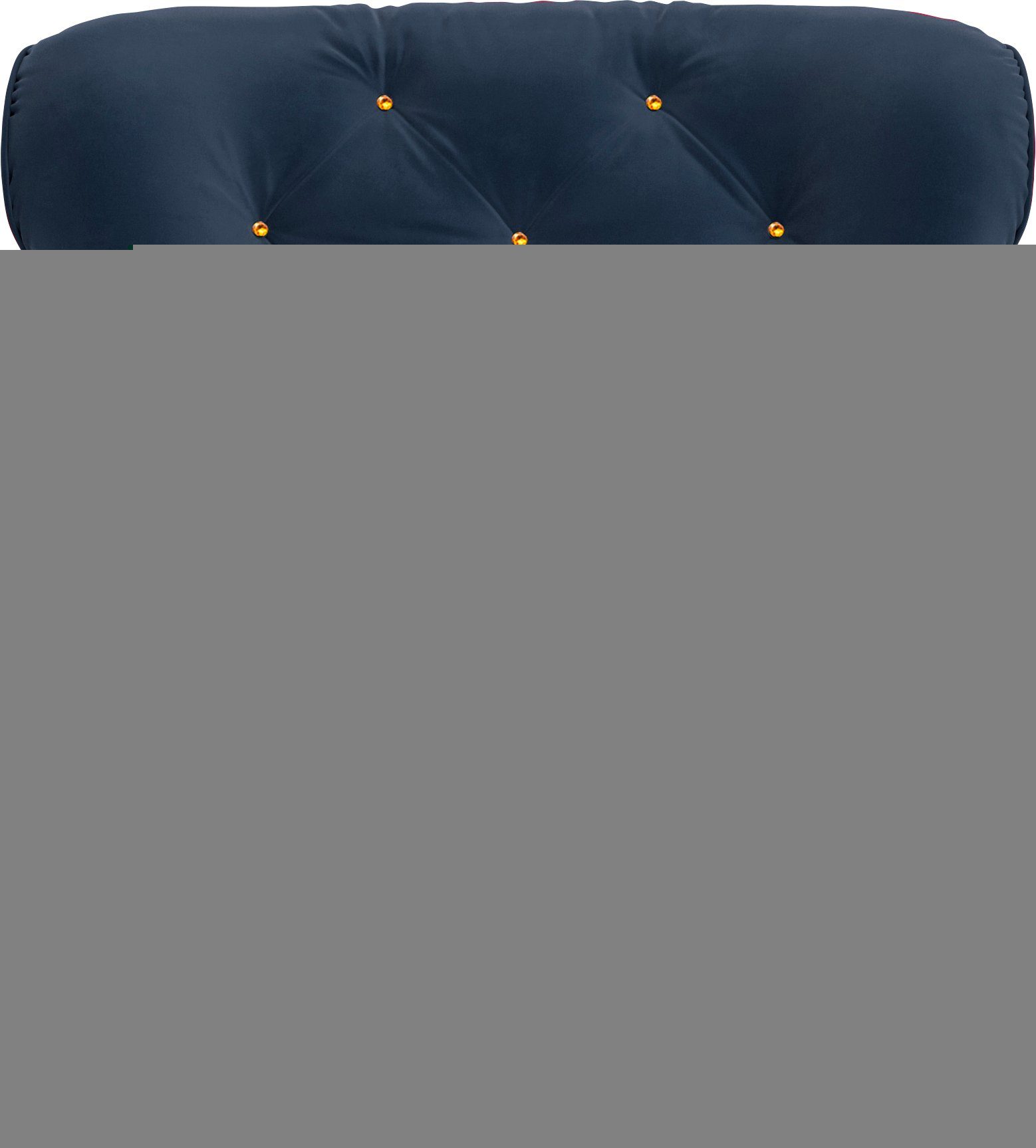 sit&more Fauteuil Orient 3 inclusief 1 sierkussen met strassteentjes, goudkleurige metalen poten fauteuils blauw