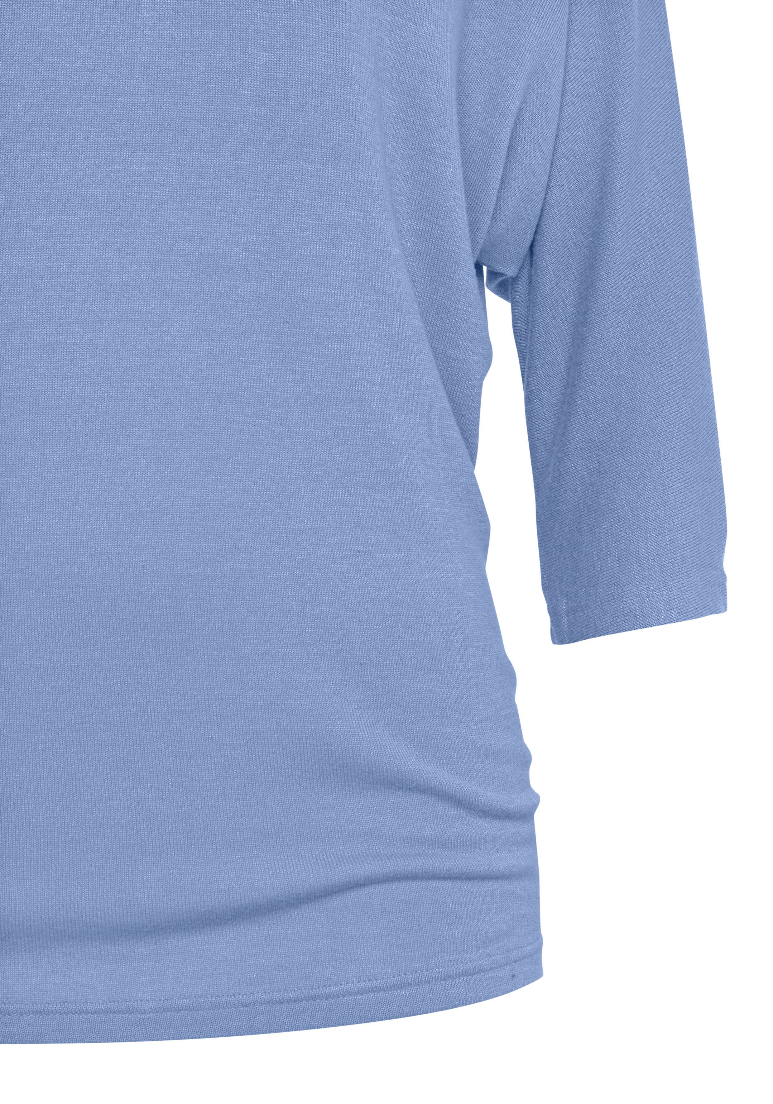 Lascana Shirt met 3 4-mouwen Met vlindermouwen van zachte fijn gebreide kwaliteit met viscose (1-delig)