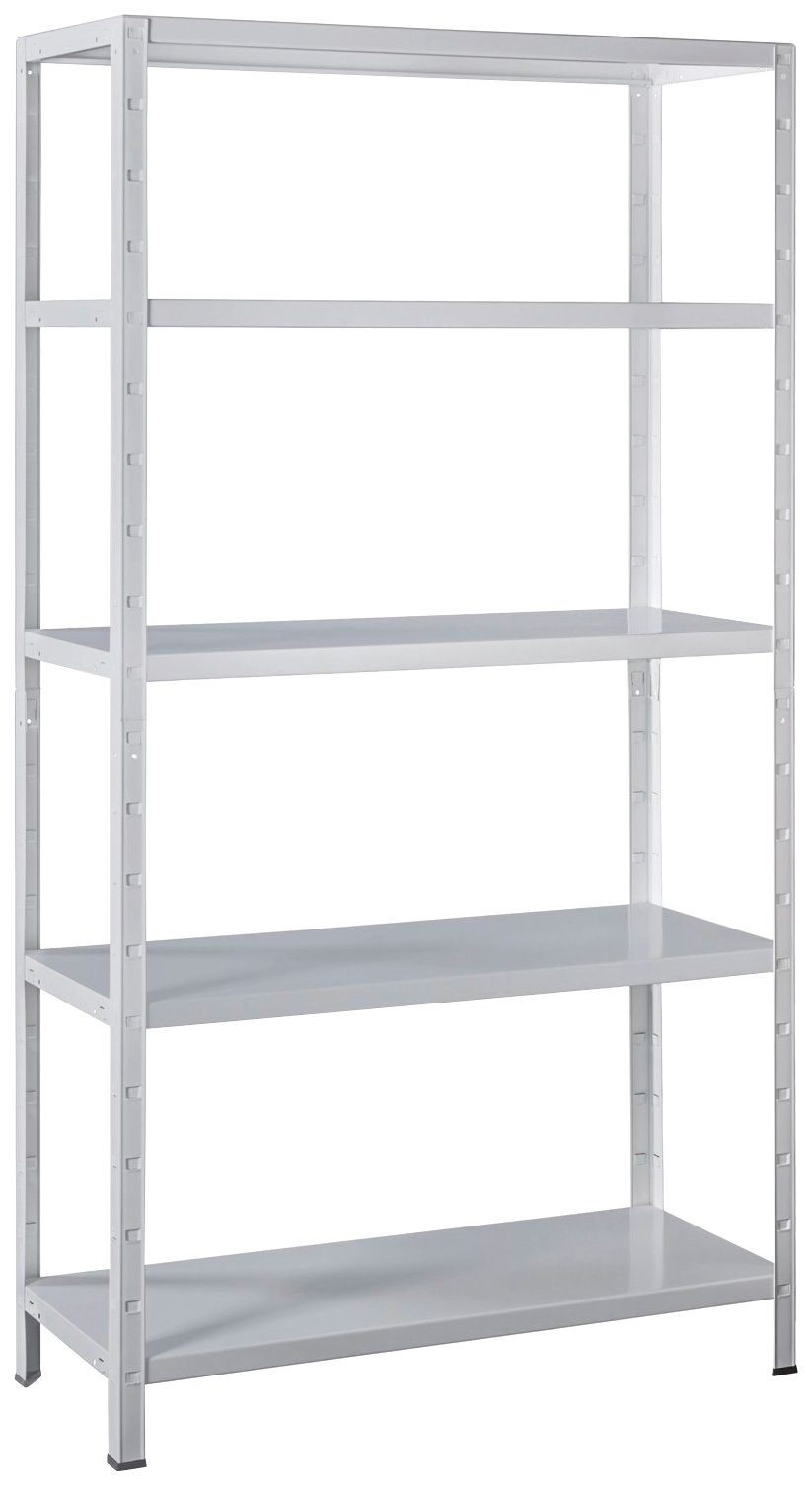 SCHULTE Regalwelt Stellingkast Montagesysteem basiskast Metaal wit, 2000x1000x500 mm, 5 planken rekken wit