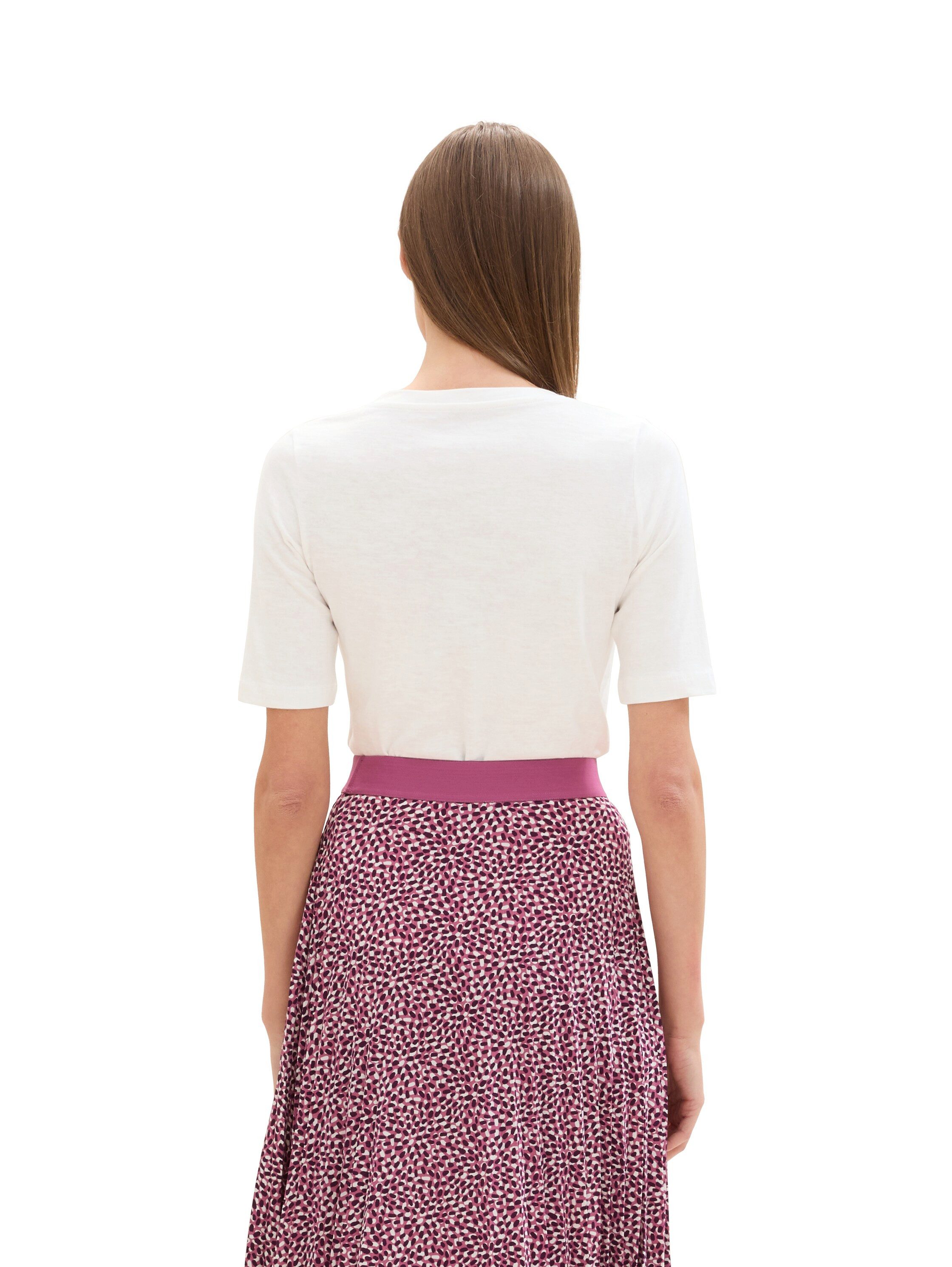 Tom Tailor Shirt met V-hals met bio-katoen