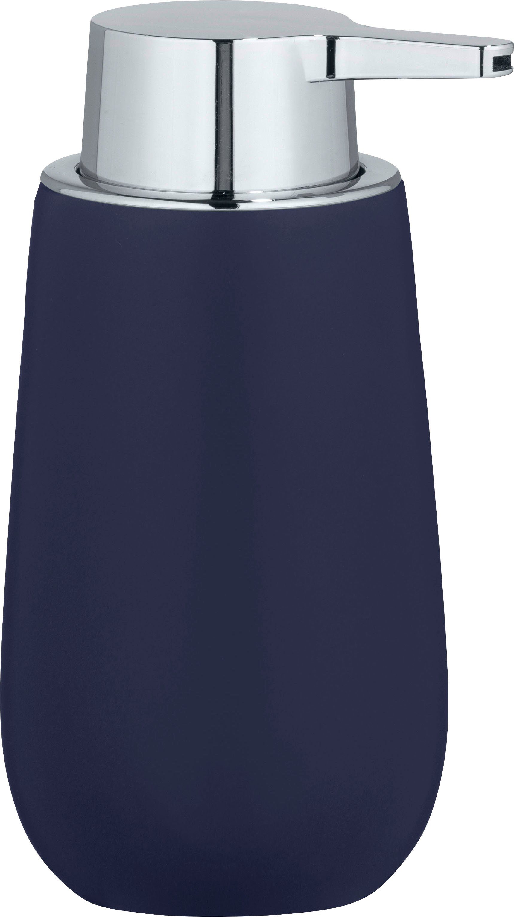 WENKO Zeepdispenser Badi Donkerblauw keramiek, 320 ml (1-delig)
