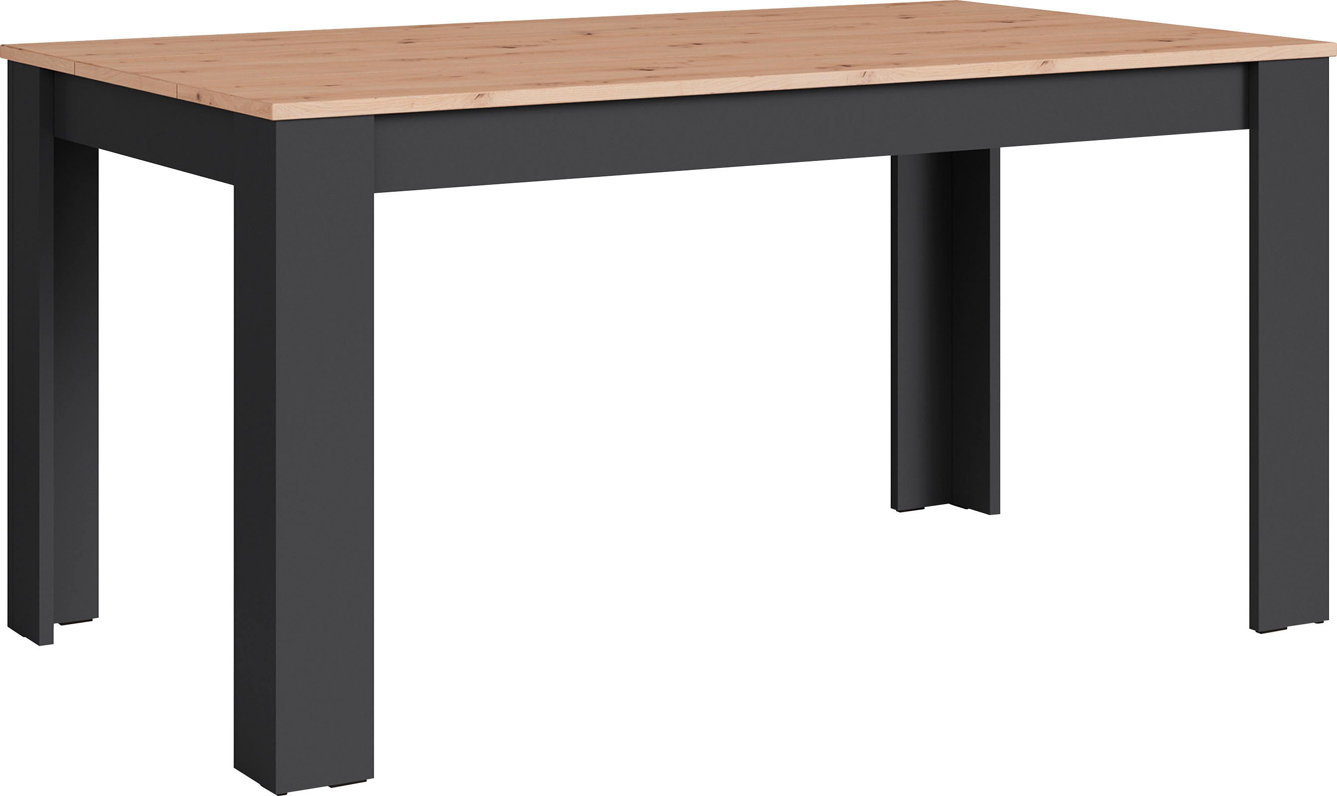 byLIVING Eettafel Nori Keukentafel in eikenlook, frame in antraciet of wit