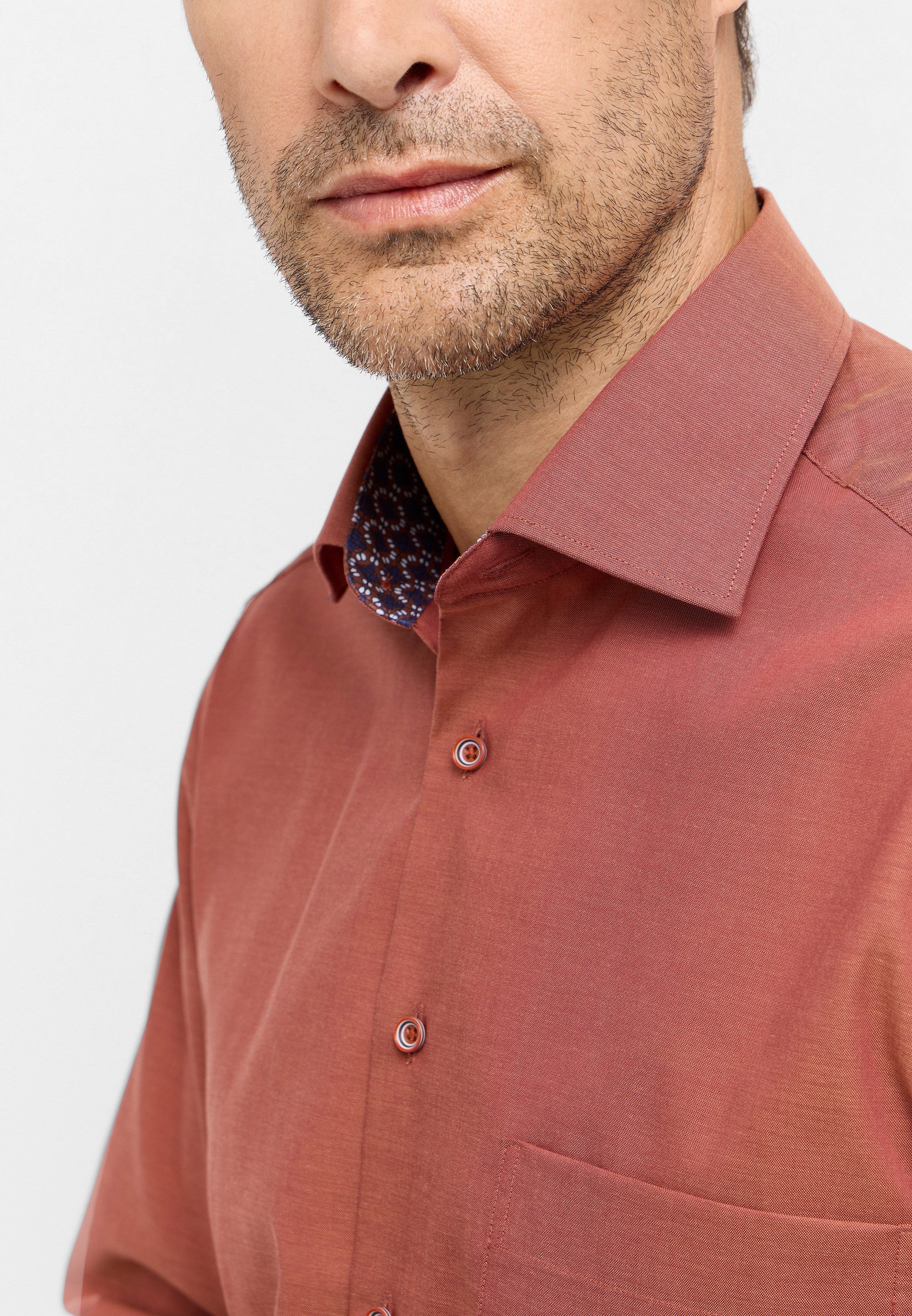 Eterna Overhemd met lange mouwen Comfort fit NON IRON (strijkvrij)