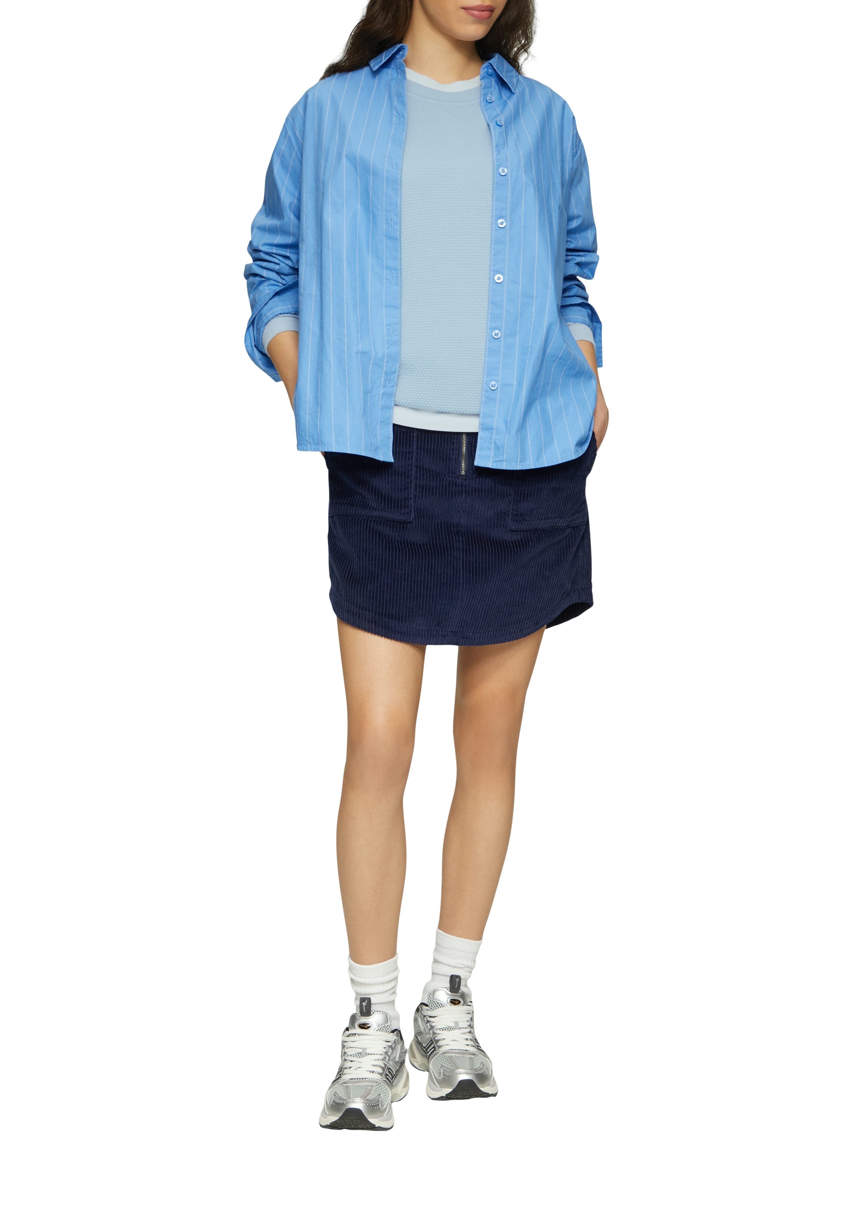 Q/S designed by Trui met ronde hals in tricot-look