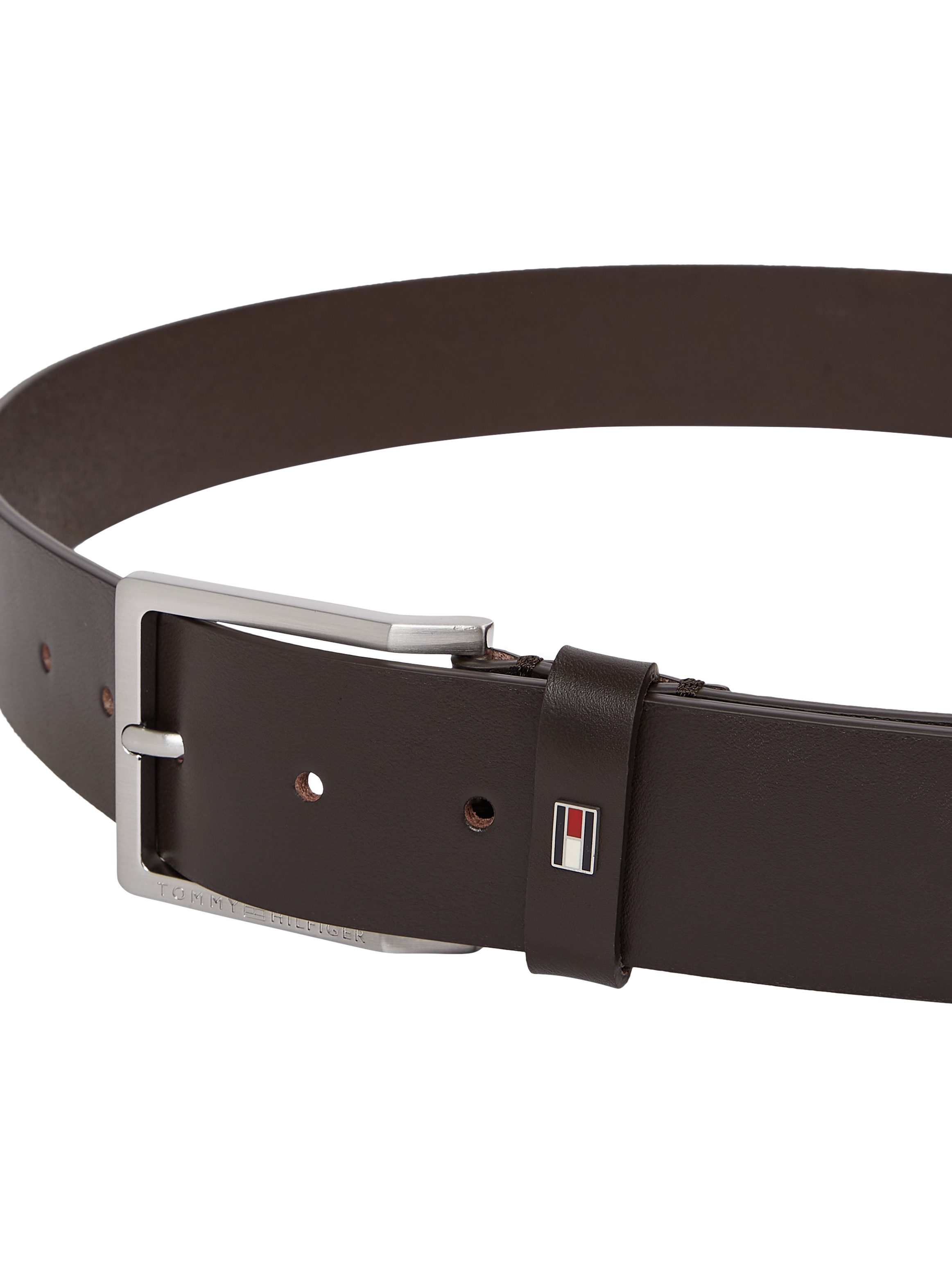 Tommy Hilfiger Leren riem OLIVER 4.0 Verstelbaar in maat, merkembleem van metaal